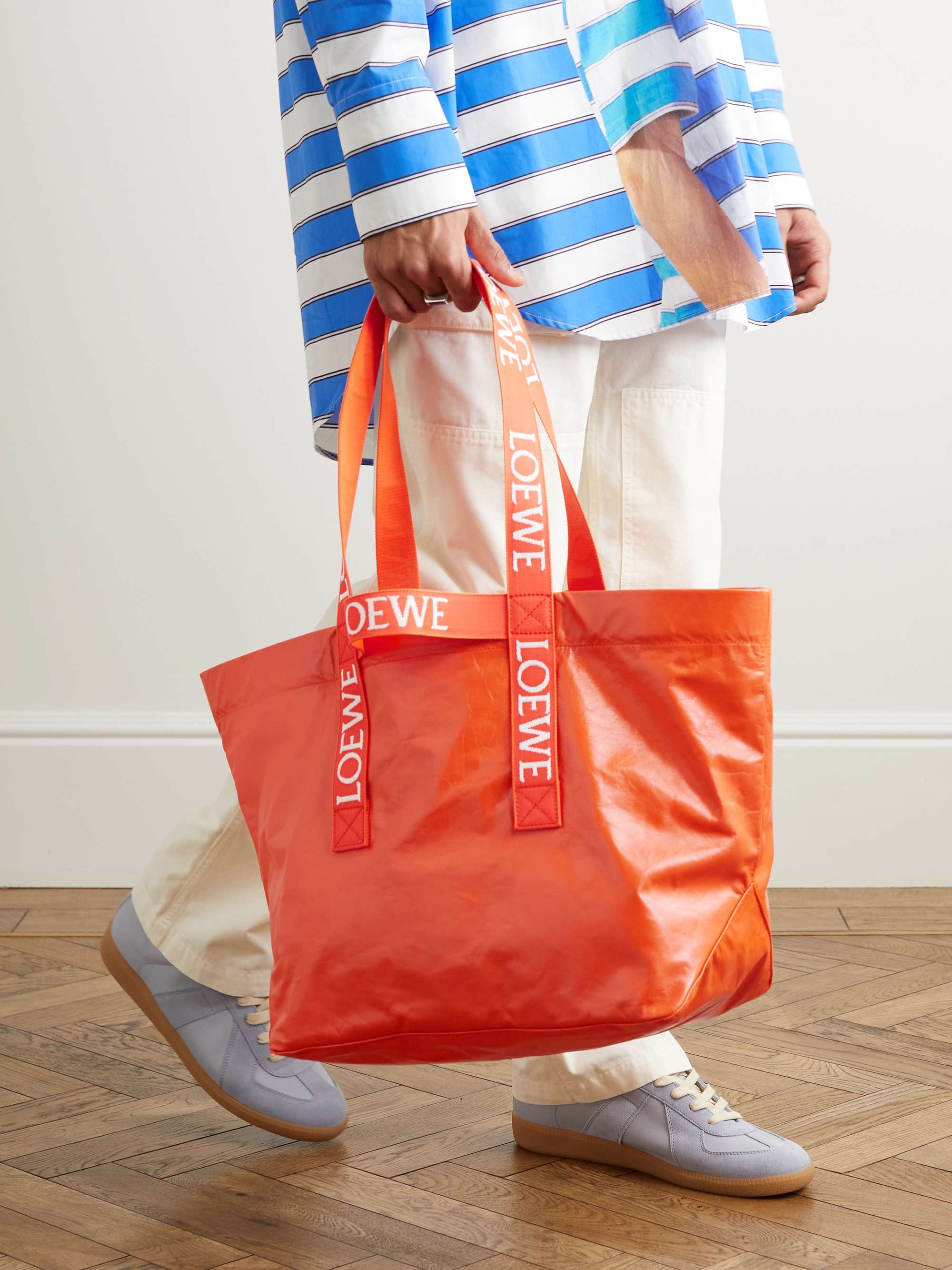 LOEWE Distressed Leather Tote Bag