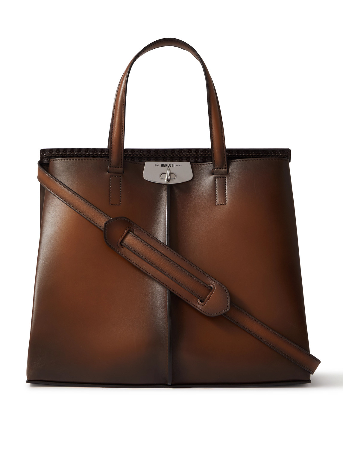 Berluti Luti 38 Venezia Leather Tote Bag In Brown