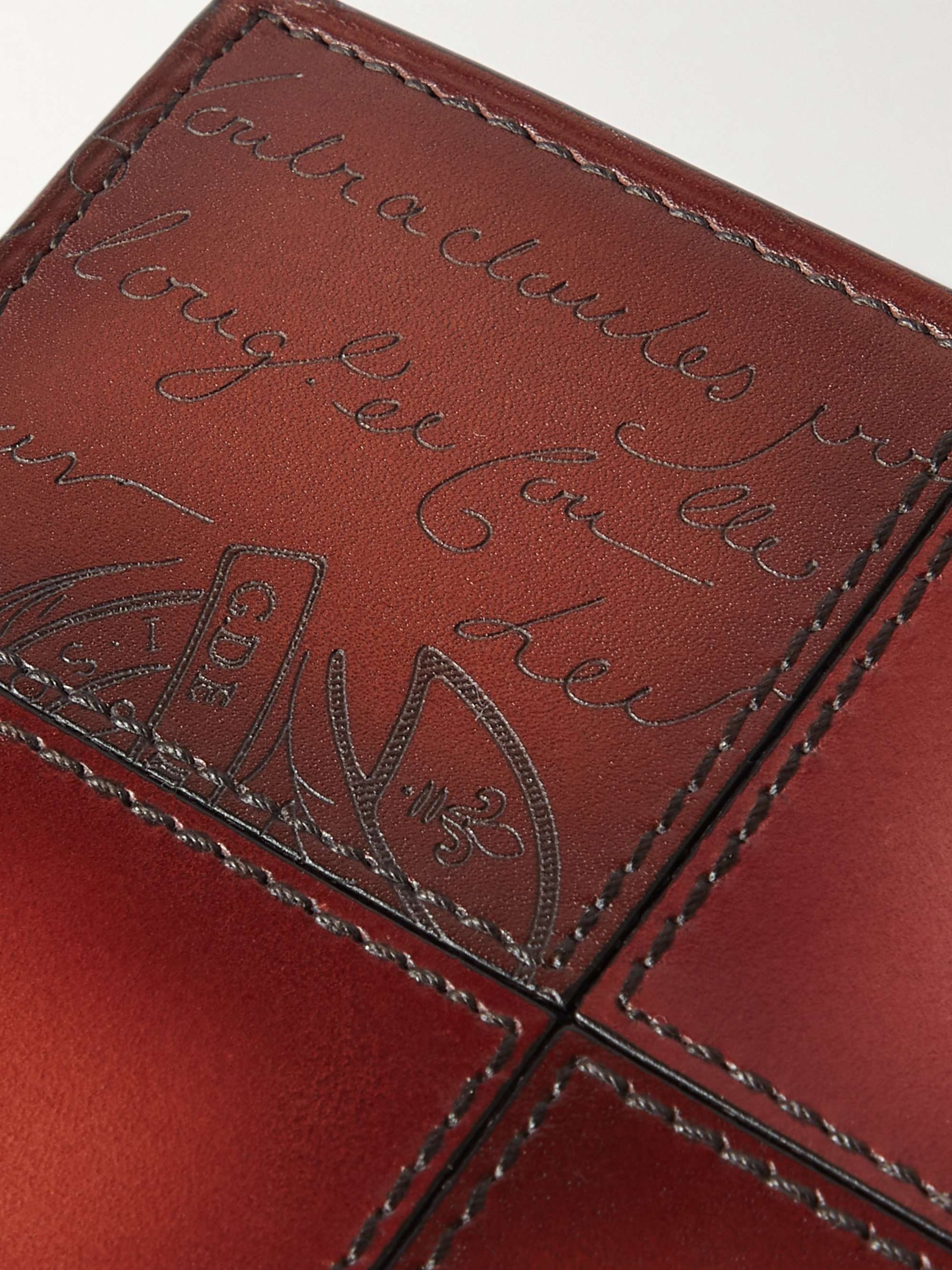 BERLUTI Makore Neo Scritto Panelled Venezia Leather Billfold Wallet