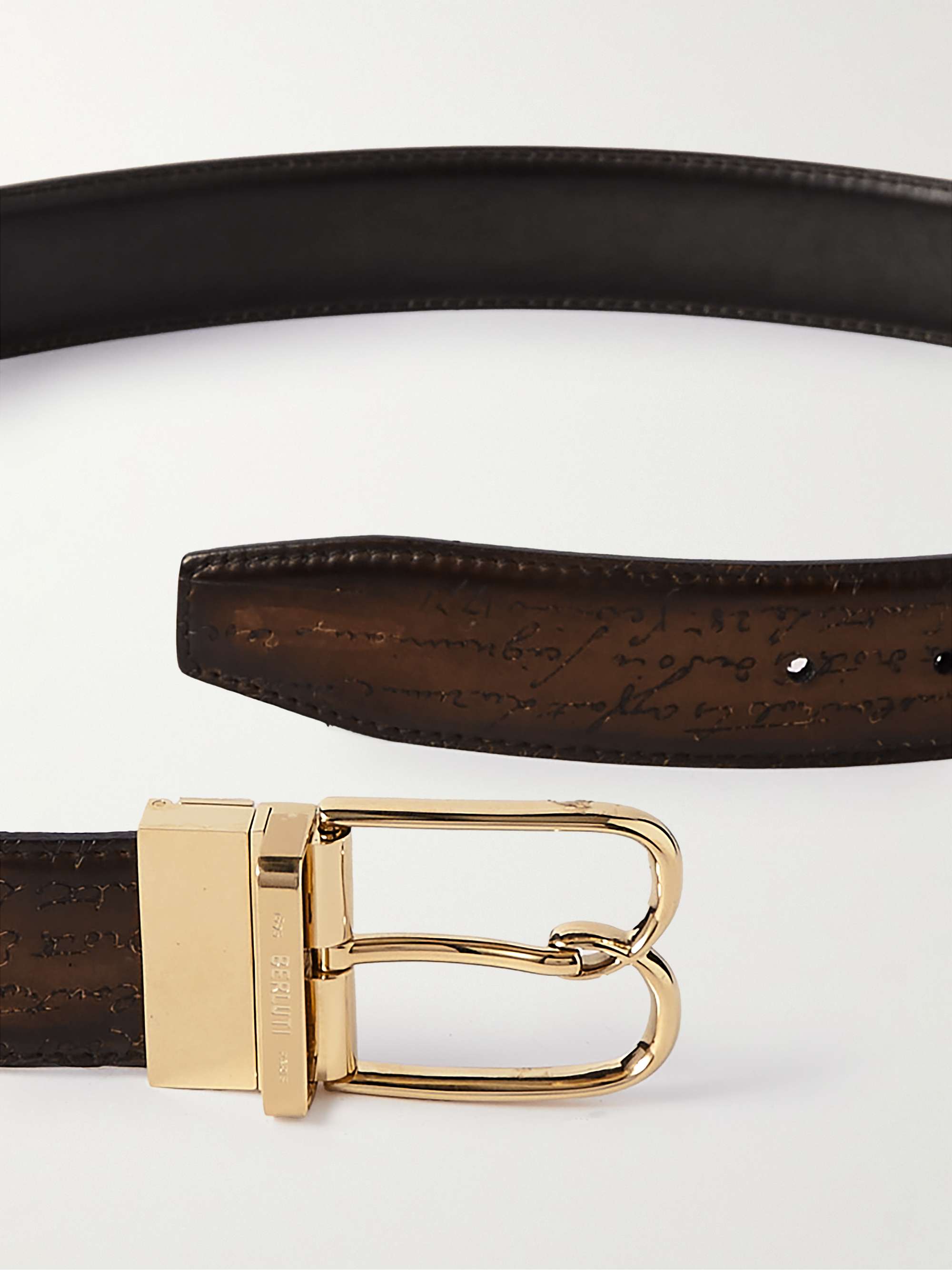 BERLUTI Scritto 3.5cm Leather Belt