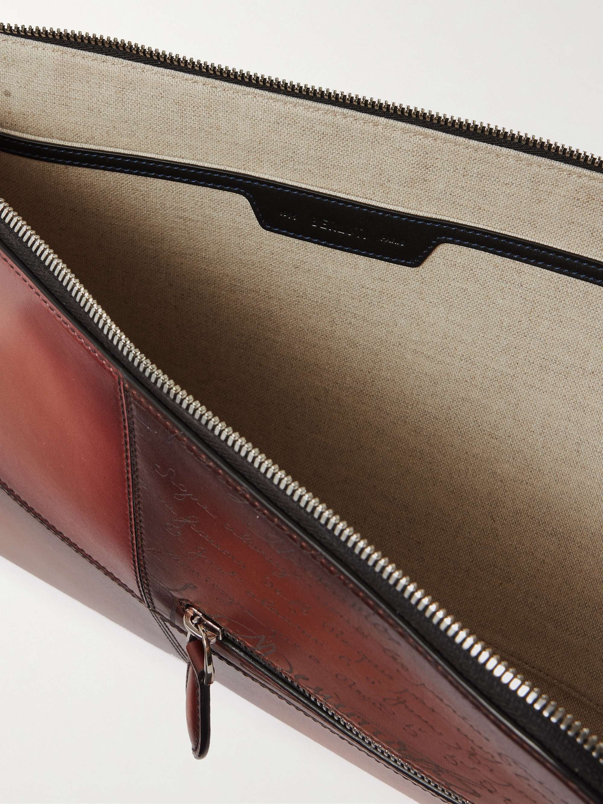 BERLUTI Nino TGM Scritto Panelled Venezia Leather Pouch