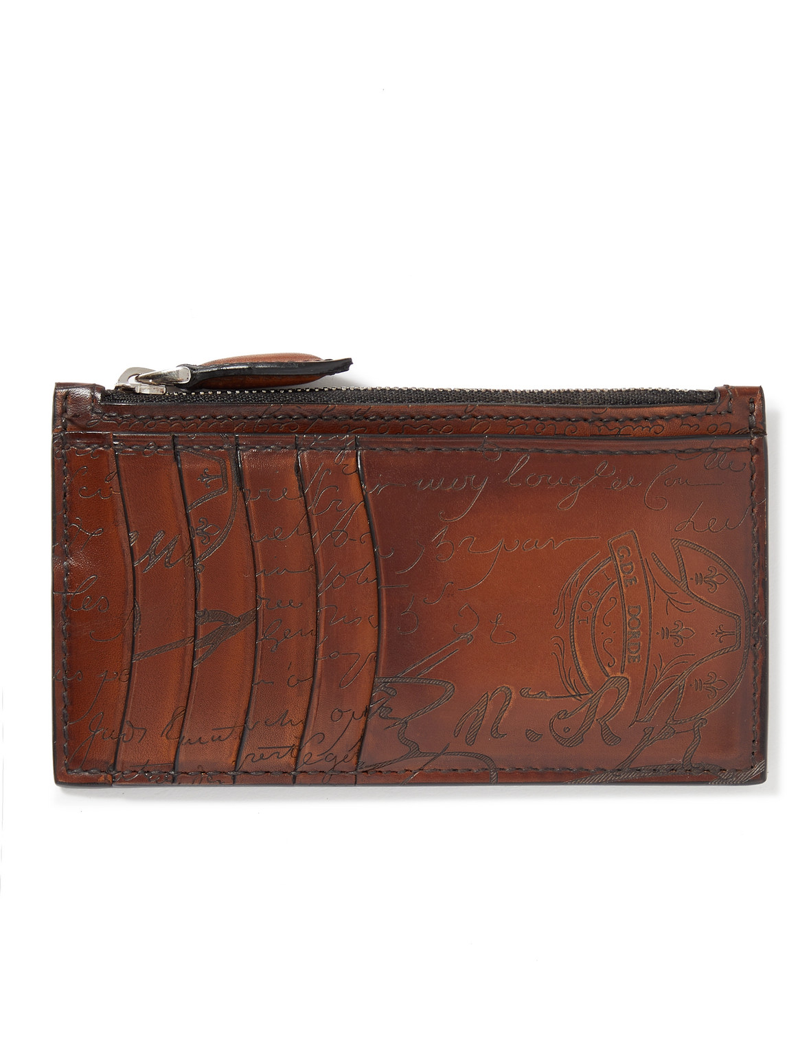 Berluti Scritto Venezia Leather Wallet In Brown