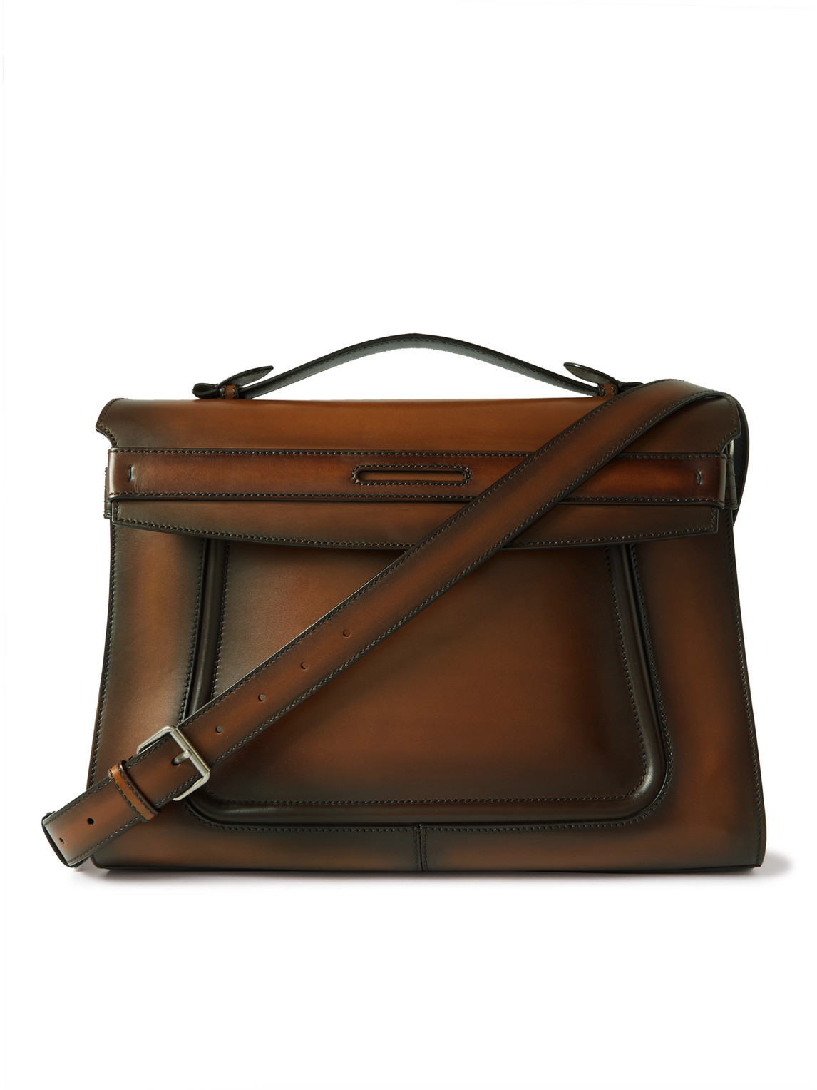 Berluti Greenwich Venezia Leather Briefcase In Brown
