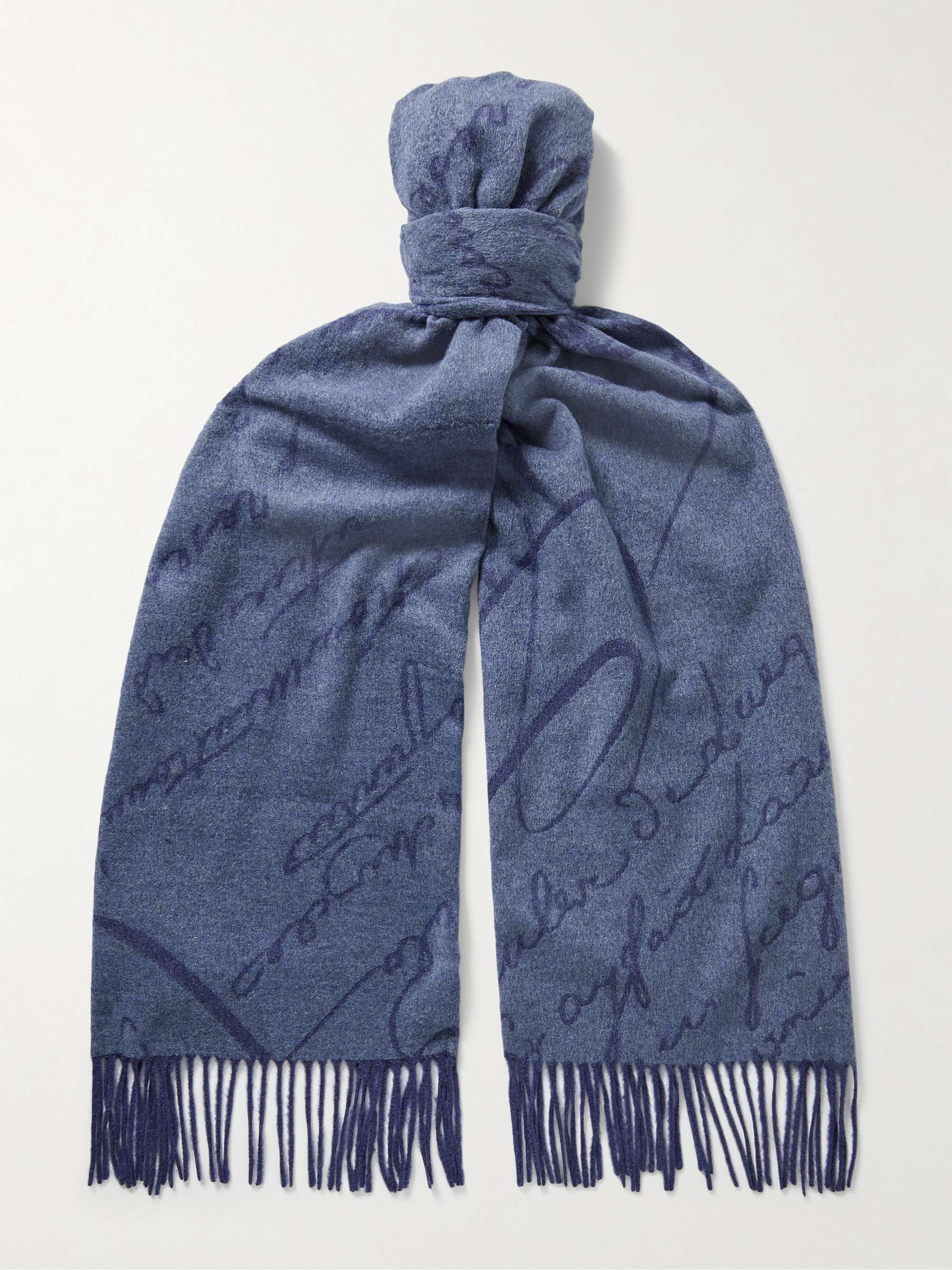 Scritto Printed Brushed-Silk Scarf