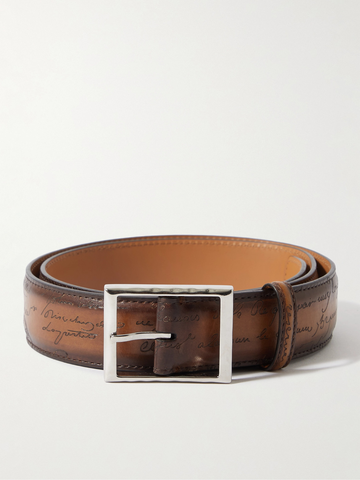 Berluti Scritto 3.5cm Leather Belt - Men