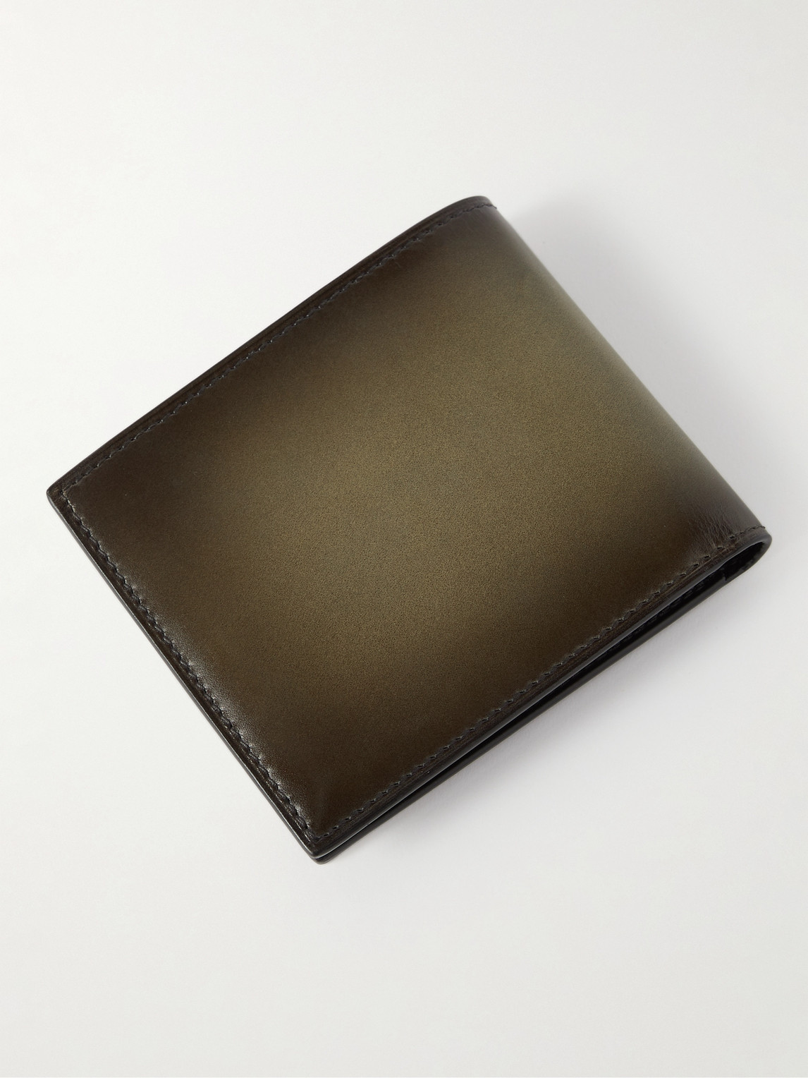 Shop Berluti Makore Neo Scritto Venezia Leather Billfold Wallet In Green