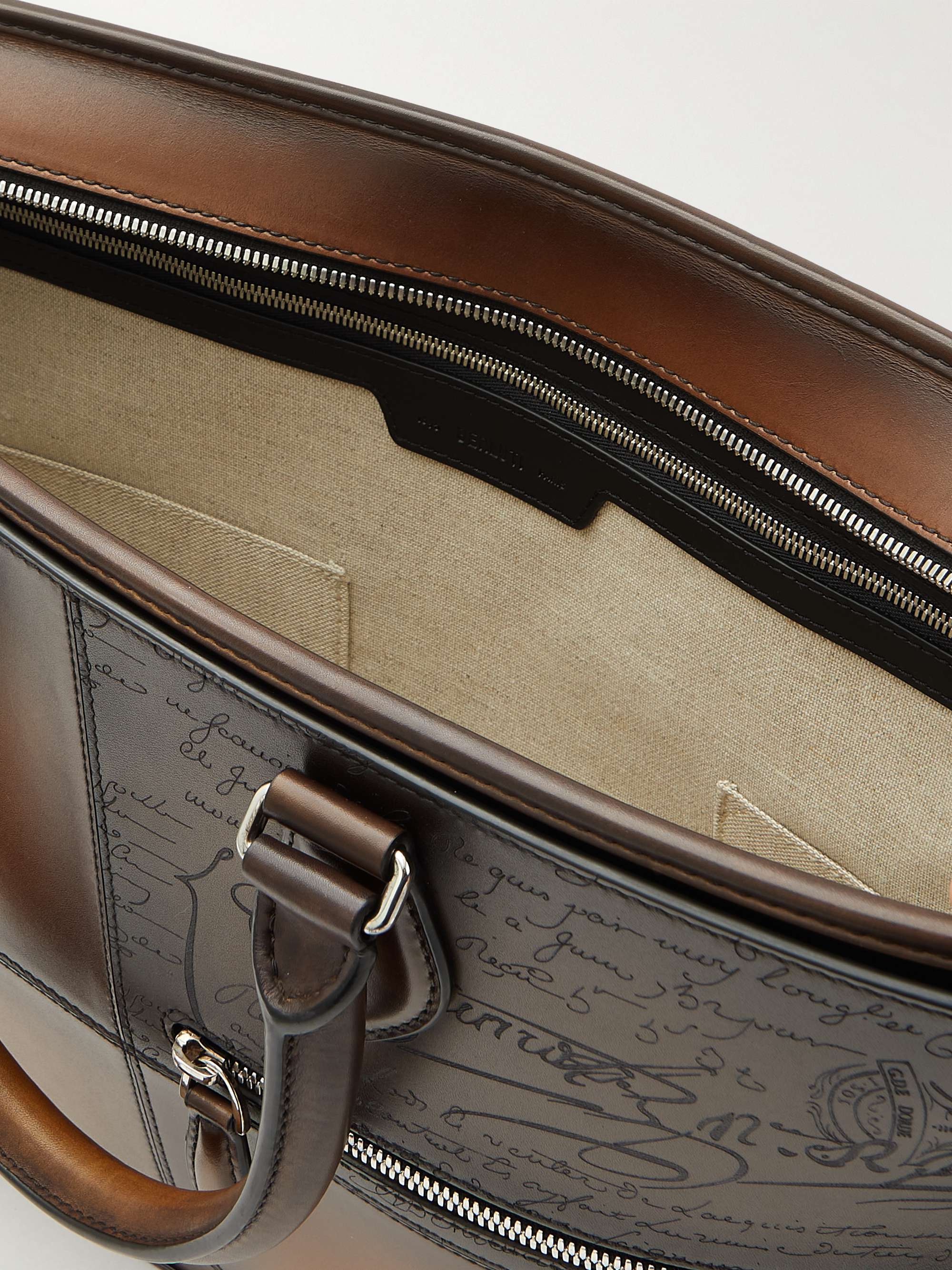 BERLUTI Jour Scritto Panelled Venezia Leather Briefcase