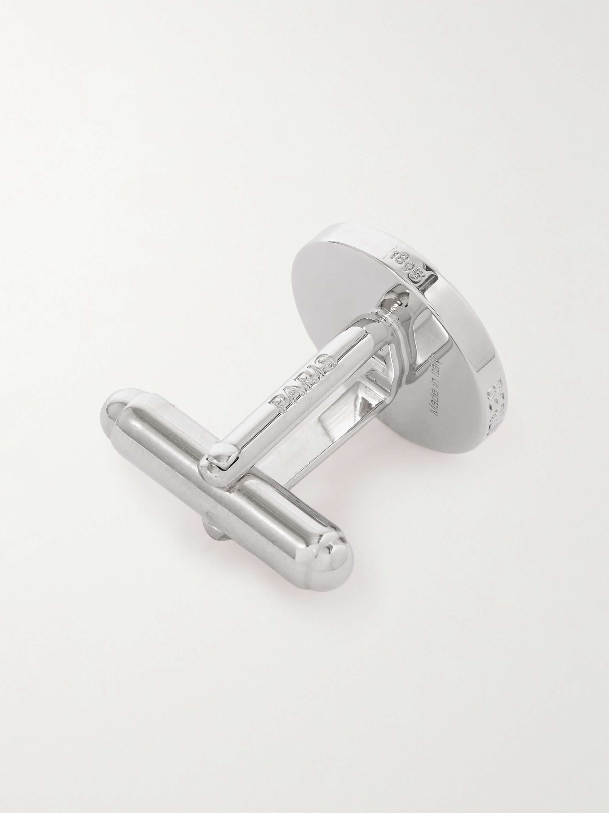 BERLUTI Blaser Scritto Logo-Engraved Palladium-Plated Cufflinks