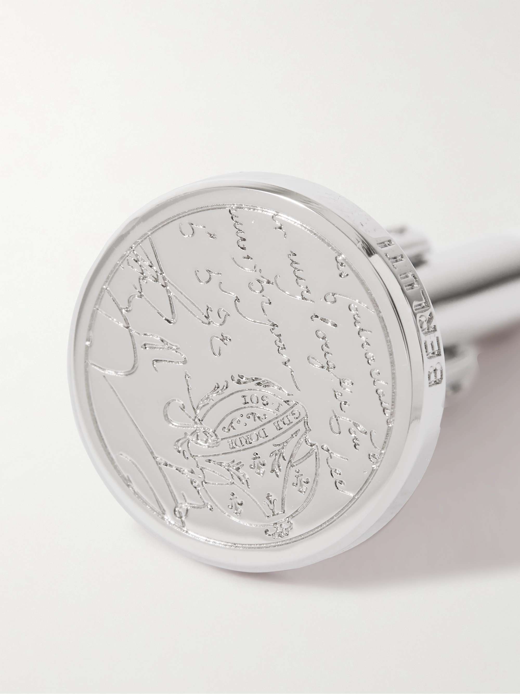 BERLUTI Blaser Scritto Logo-Engraved Palladium-Plated Cufflinks
