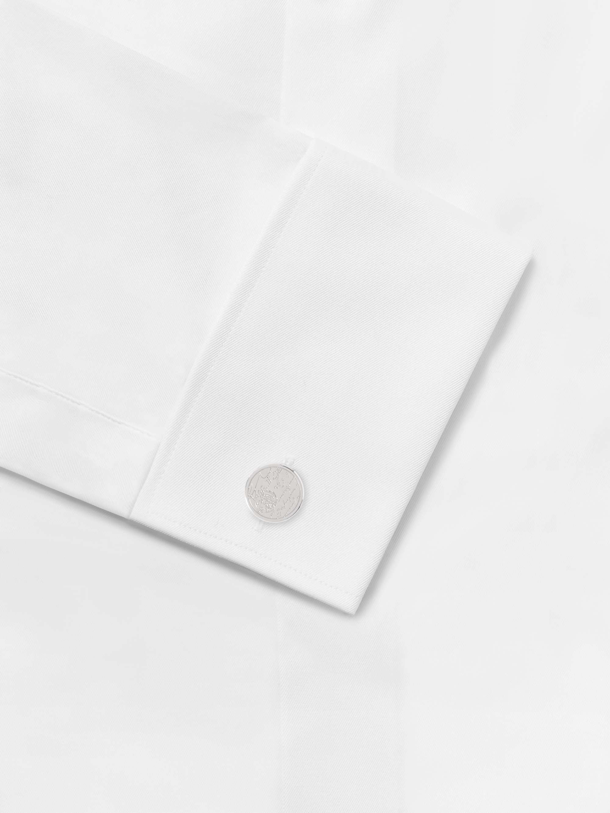 BERLUTI Blaser Scritto Logo-Engraved Palladium-Plated Cufflinks
