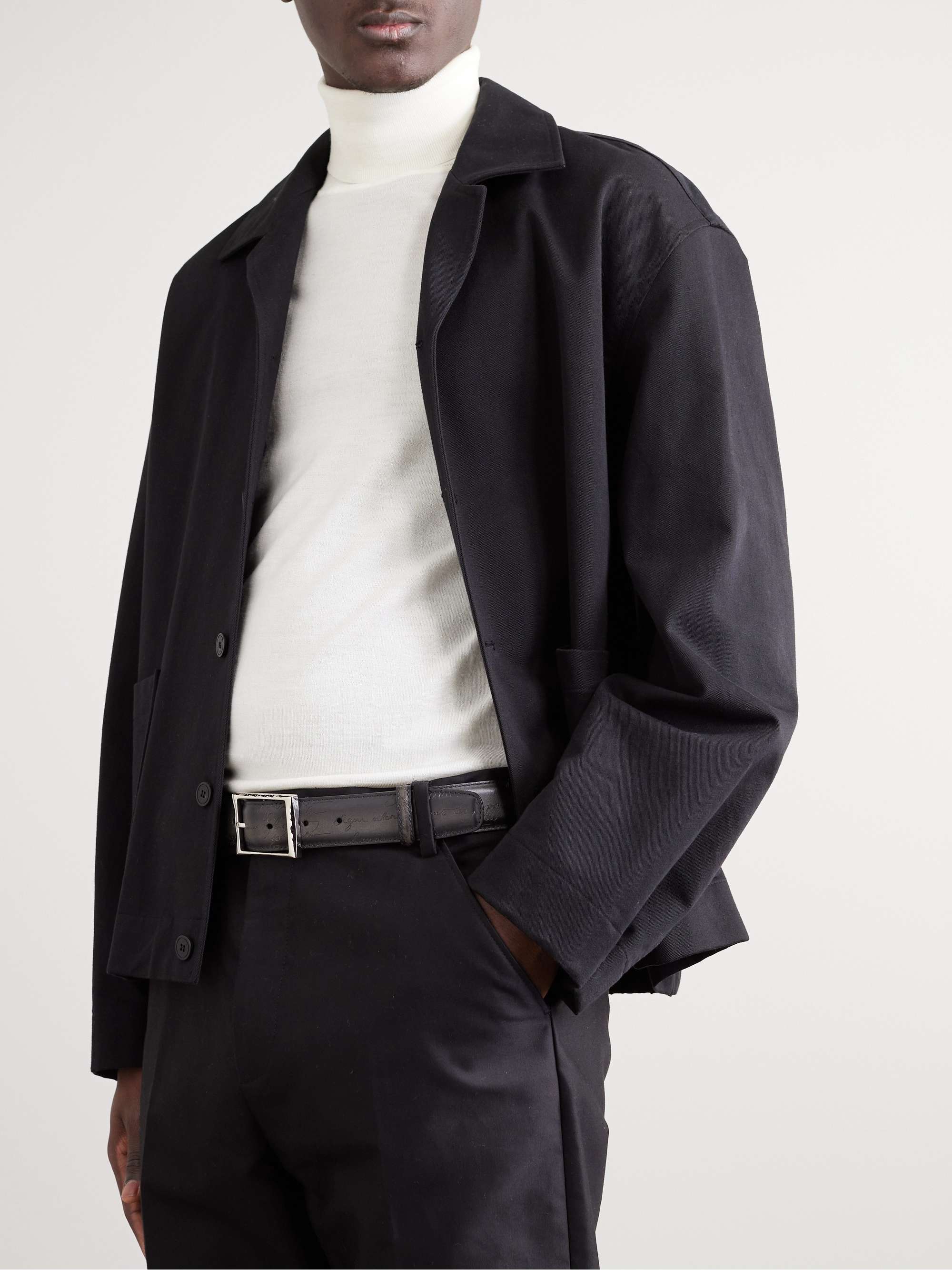 BERLUTI Scritto 3.5cm Leather Belt