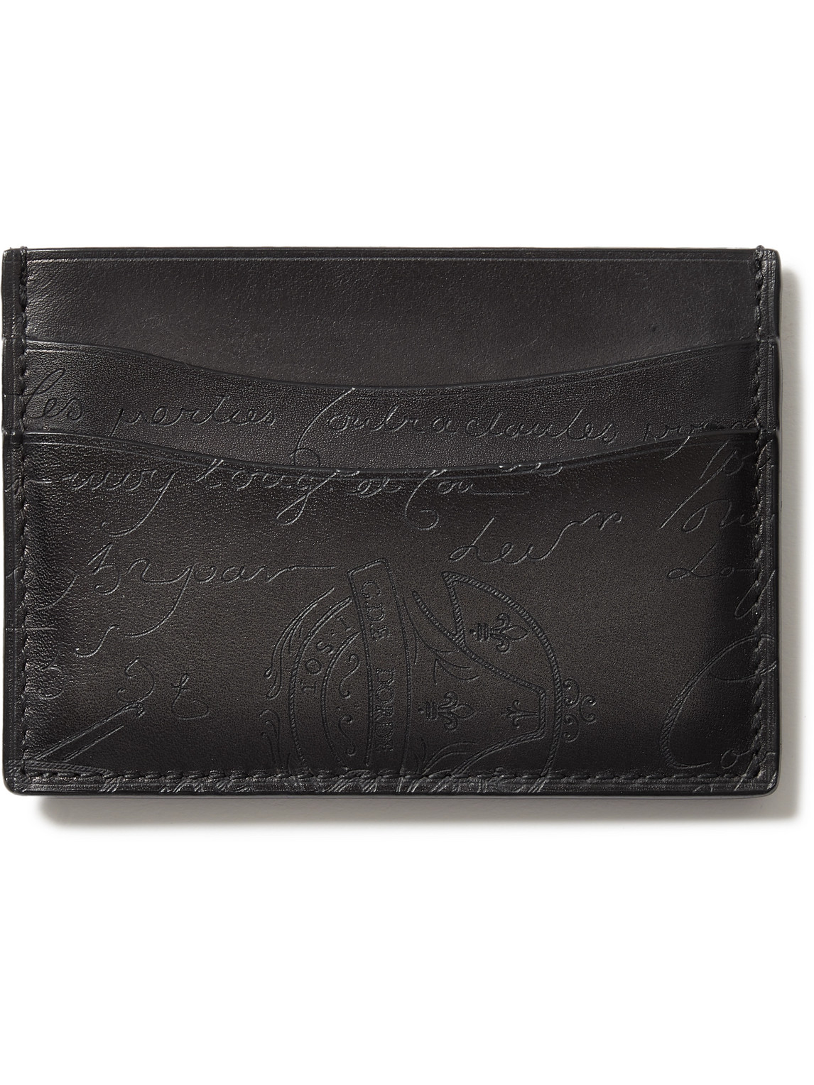 Berluti Scritto Venezia Leather Cardholder In Black