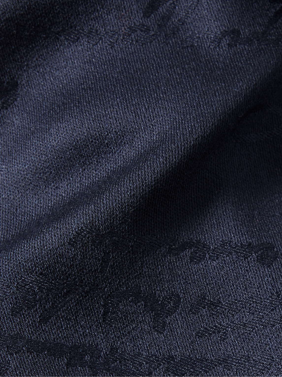 Berluti - Men - Scritto Arabesque Frayed Mulberry Silk and Cashmere-Blend Jacquard Scarf Blue