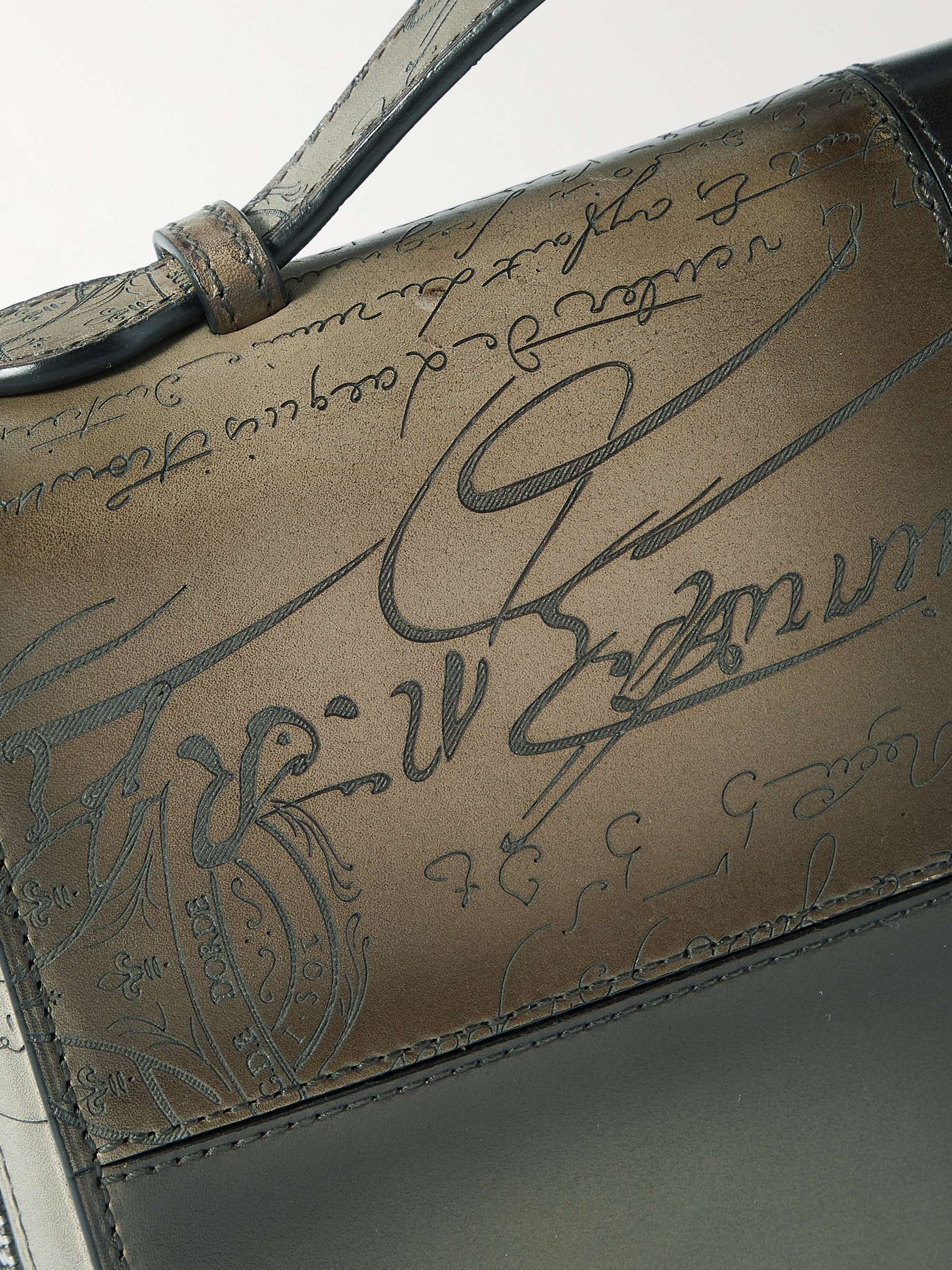 BERLUTI Itauba Scritto Panelled Venezia Leather Pouch