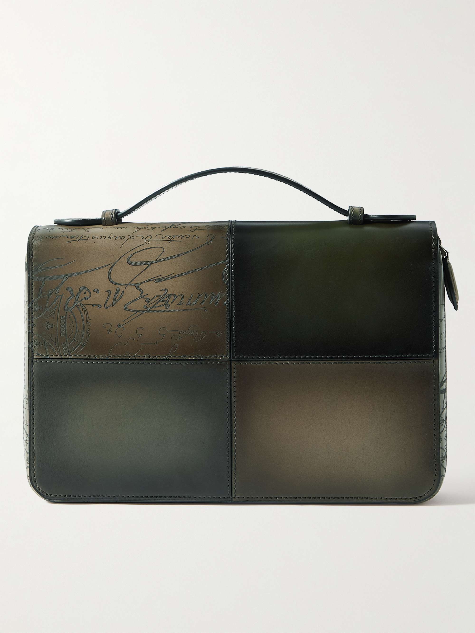 BERLUTI Itauba Scritto Panelled Venezia Leather Pouch for Men | MR PORTER