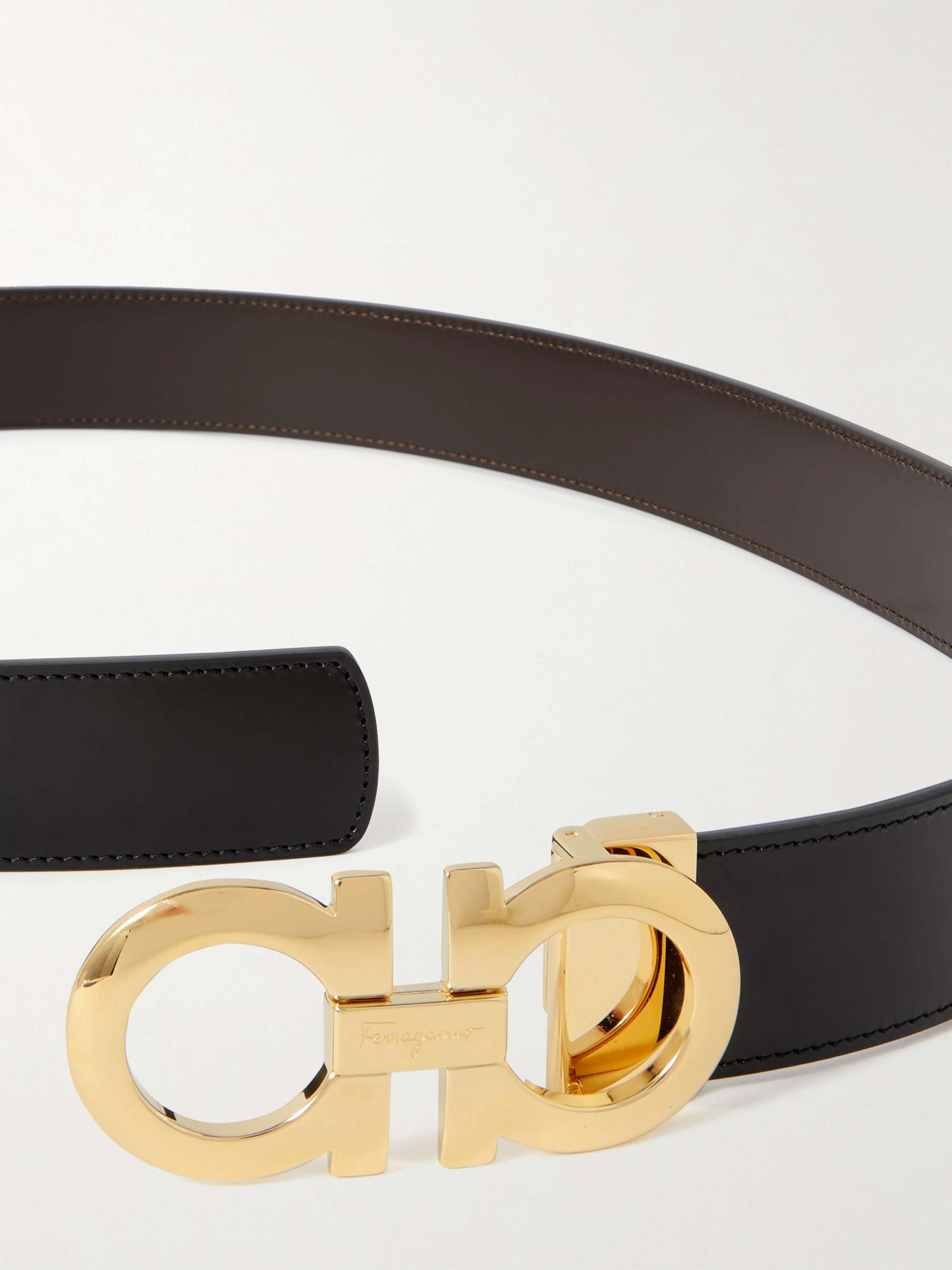 Ferragamo 3.5cm Leather Belt - Men - Black Belts