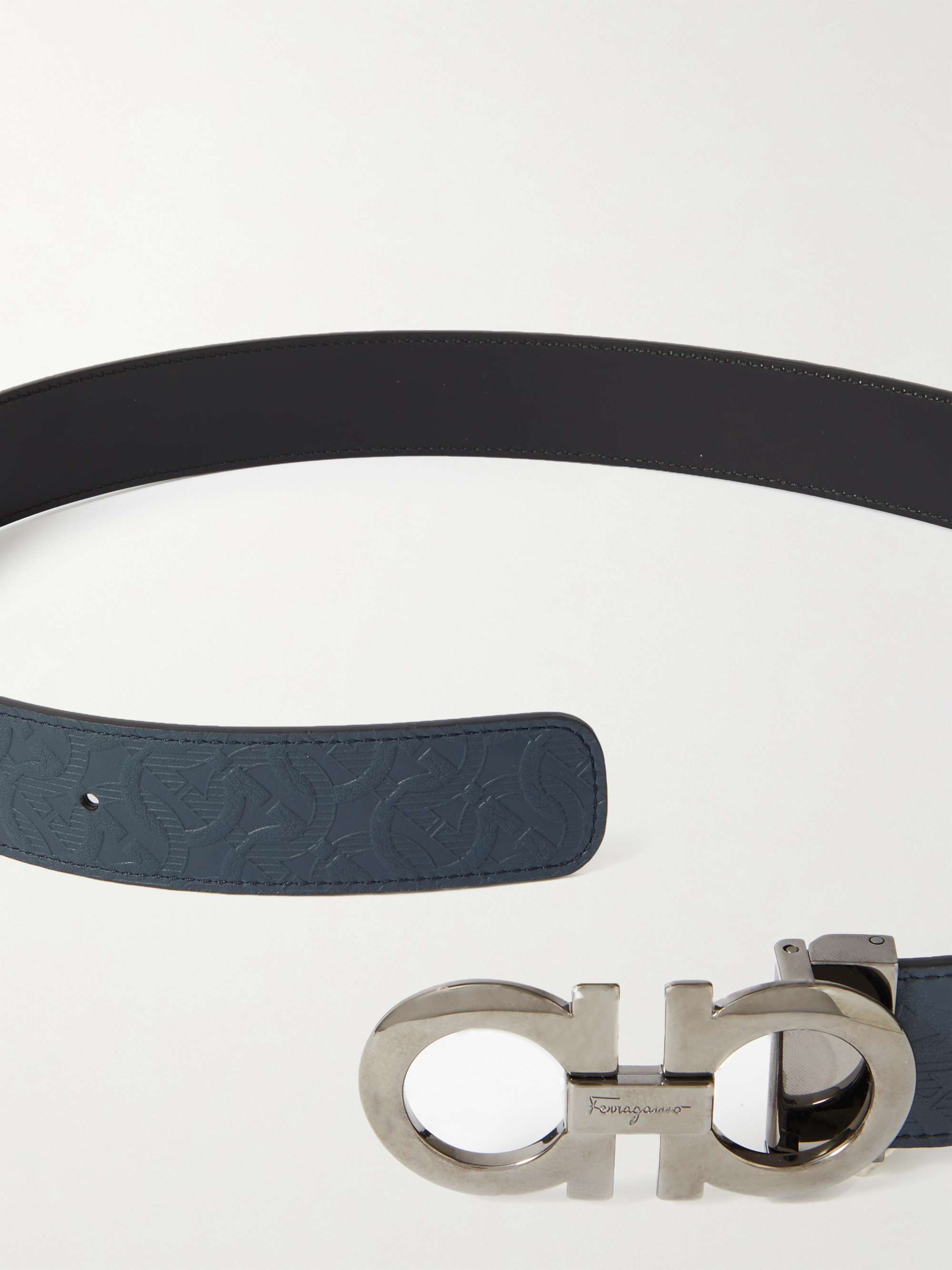 FERRAGAMO 3.5cm Reversible Full-Grain Leather Belt