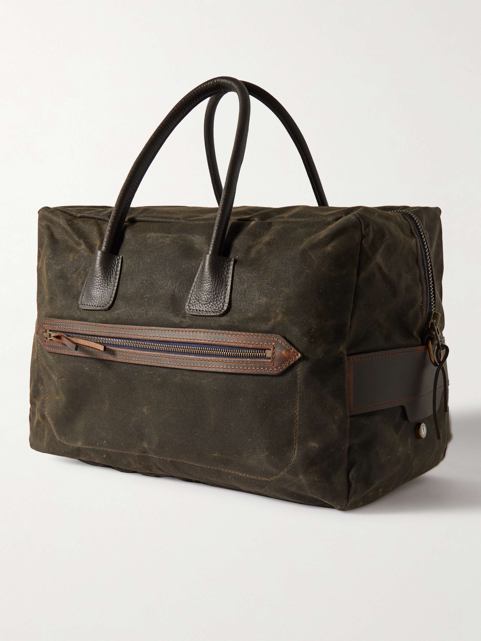 BLEU DE CHAUFFE Zephir Leather-Trimmed Cotton-Canvas Weekend Bag