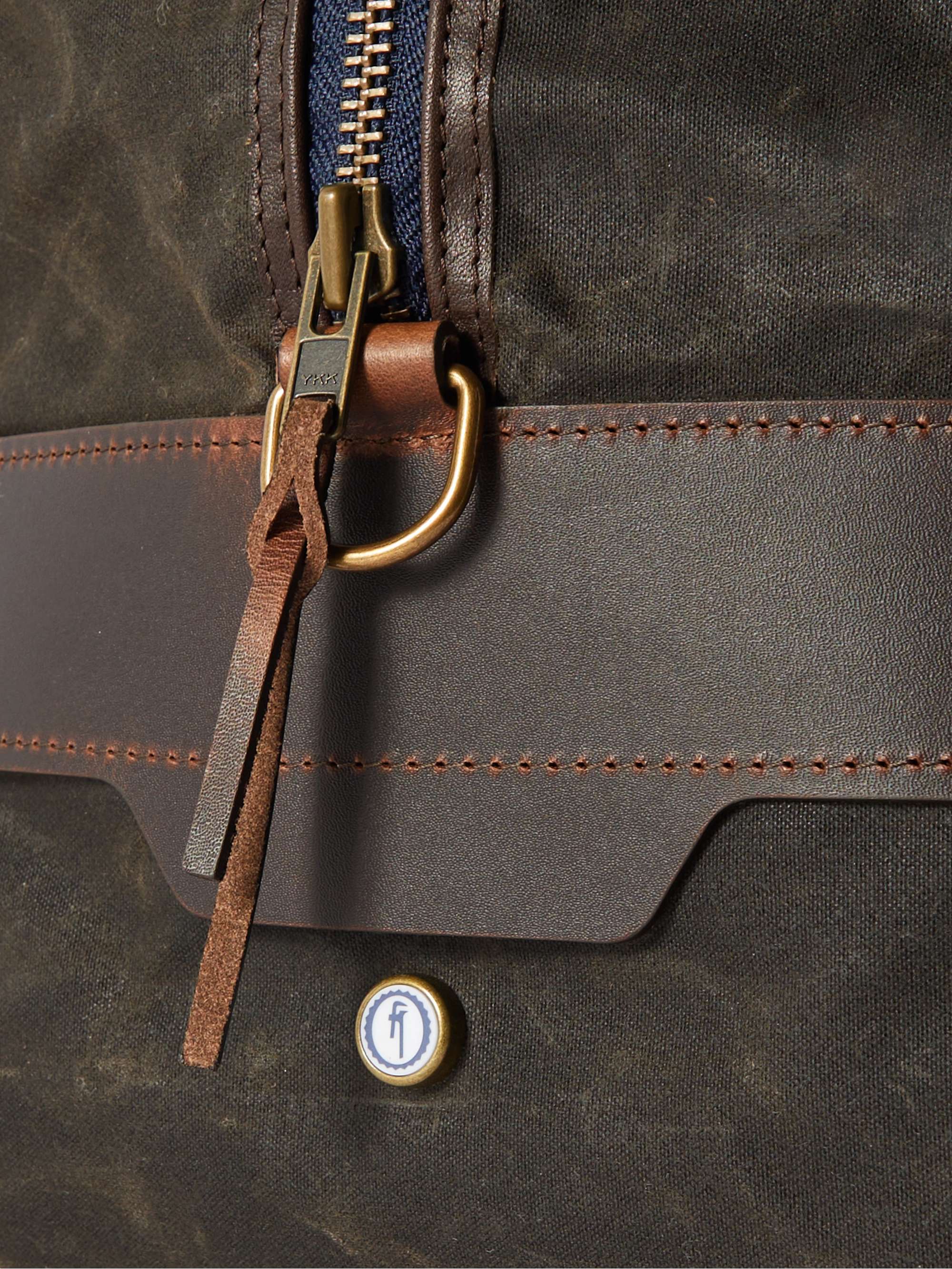 BLEU DE CHAUFFE Zephir Leather-Trimmed Cotton-Canvas Weekend Bag