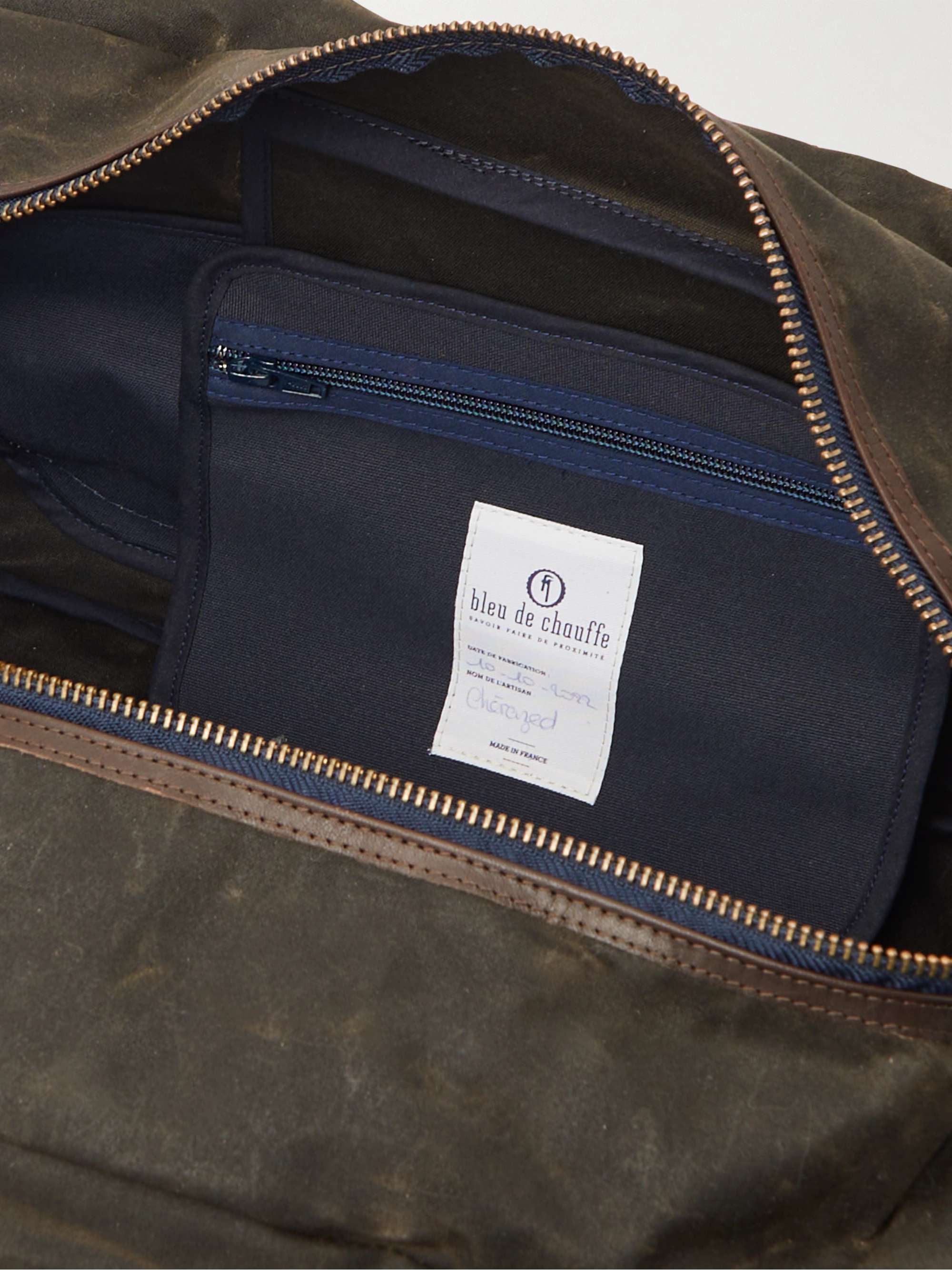 BLEU DE CHAUFFE Zephir Leather-Trimmed Cotton-Canvas Weekend Bag