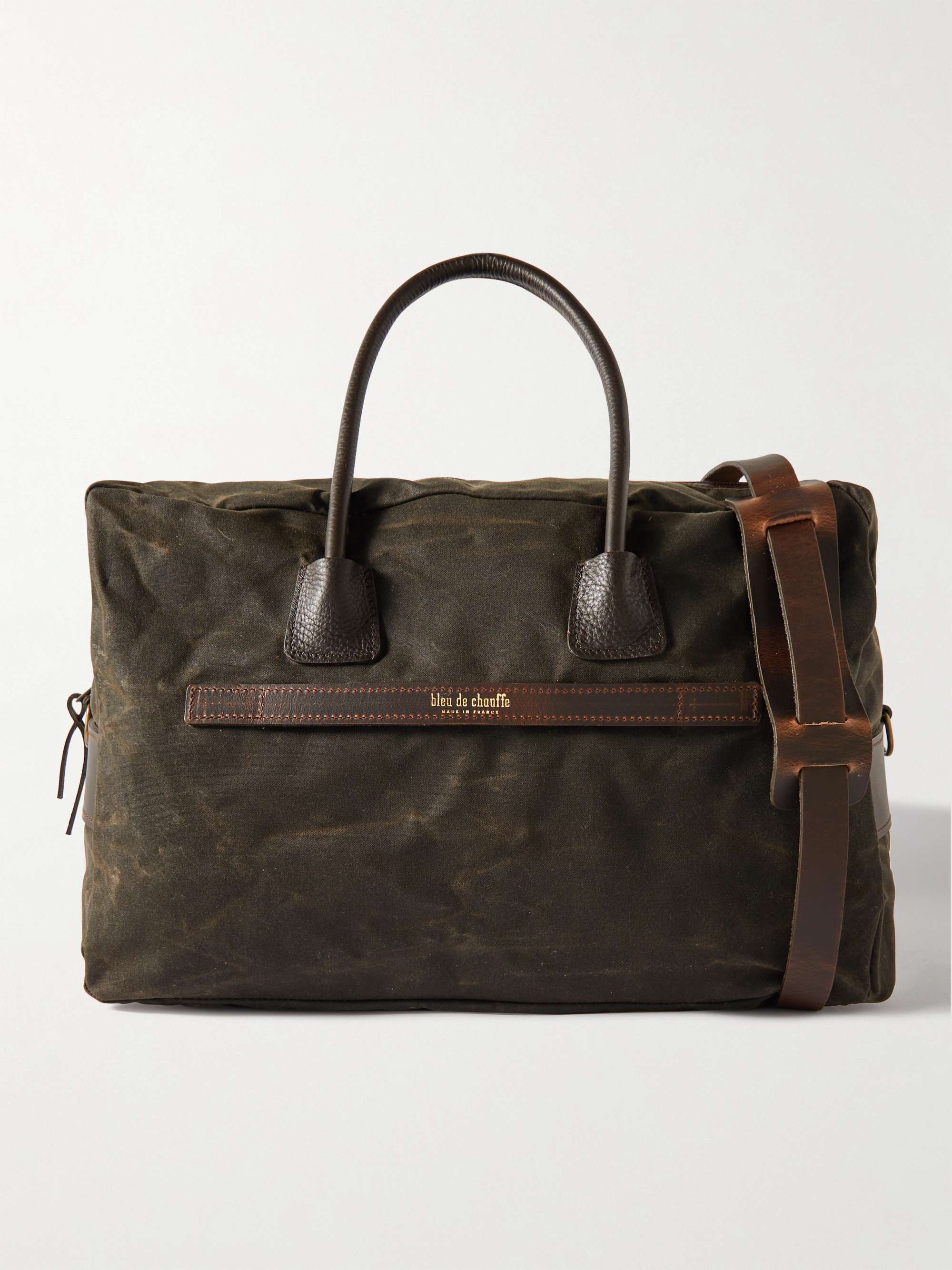 BLEU DE CHAUFFE Zephir Leather-Trimmed Cotton-Canvas Weekend Bag