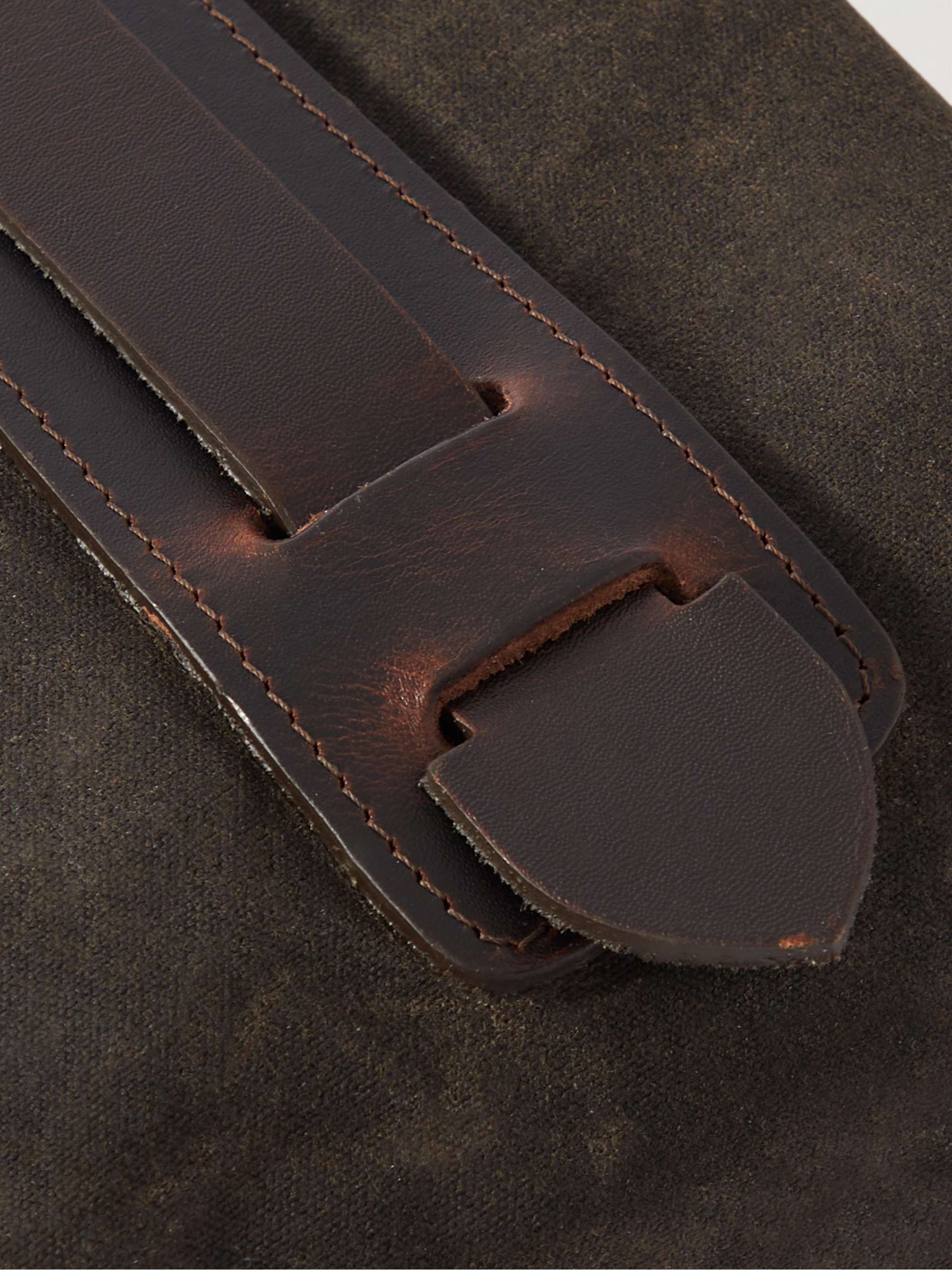 BLEU DE CHAUFFE Zazou Leather-Trimmed Cotton-Canvas Wash Bag