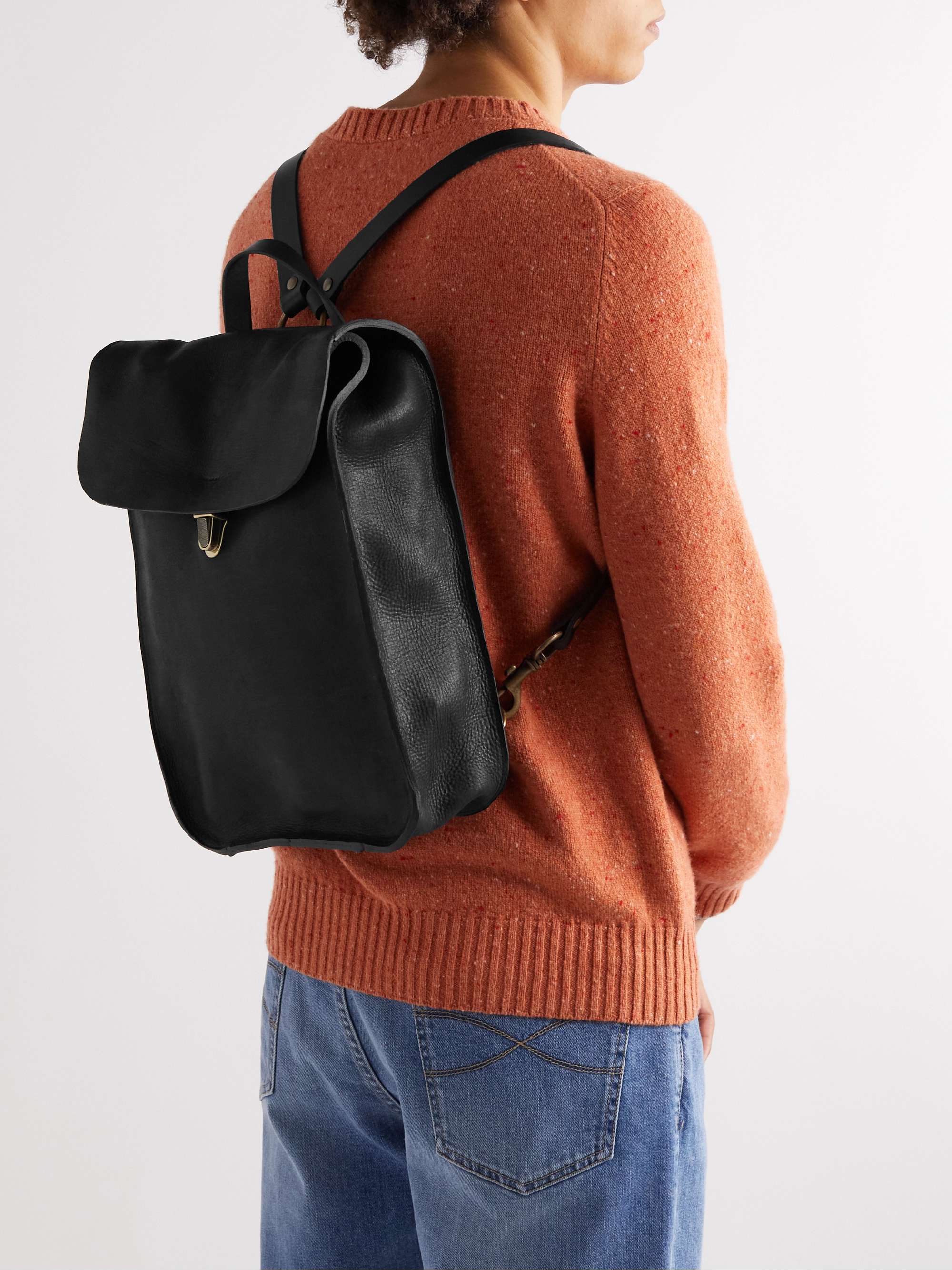 BLEU DE CHAUFFE Puncho Full-Grain Leather Backpack
