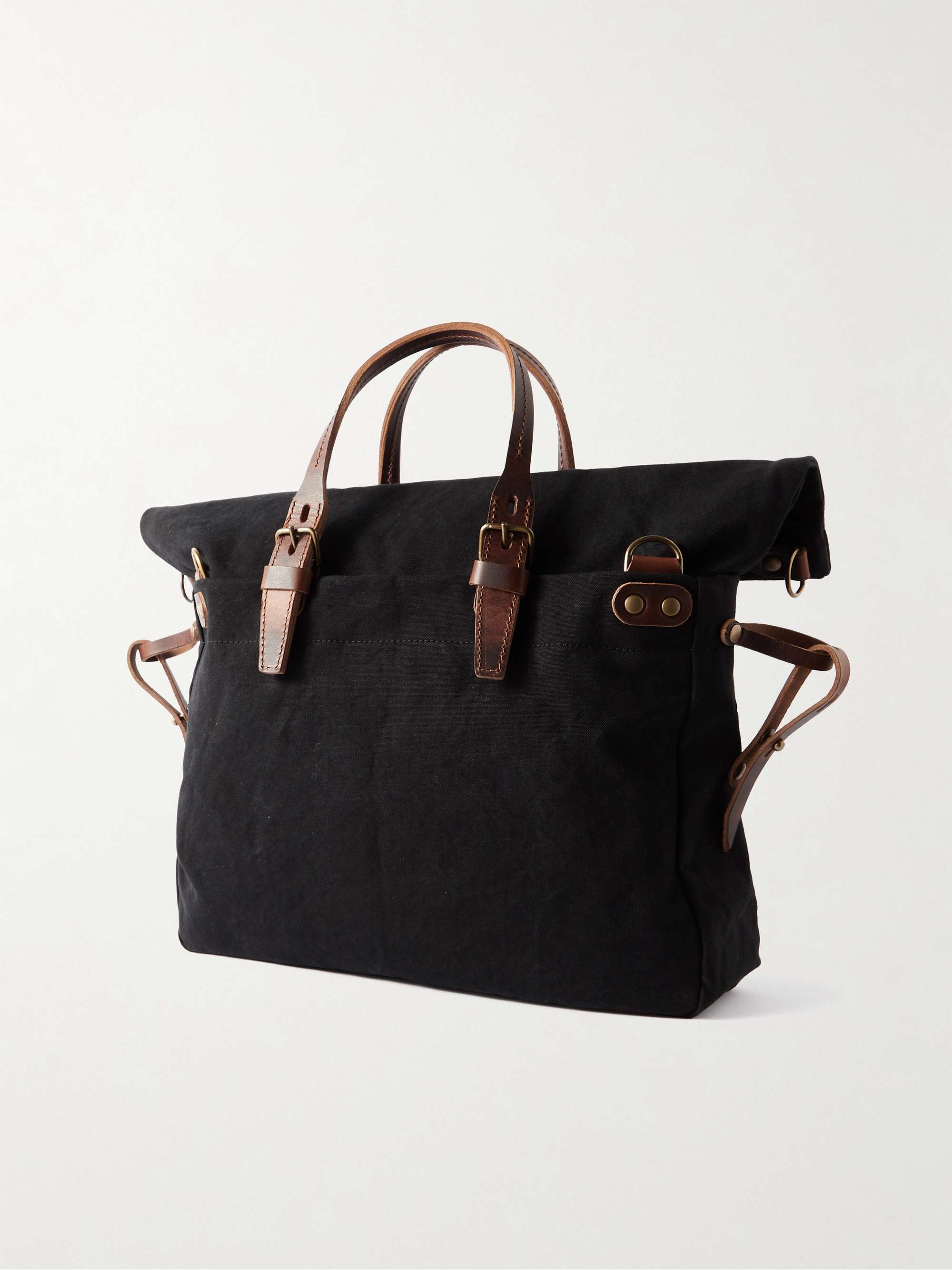 BLEU DE CHAUFFE Leather-Trimmed Cotton-Canvas Weekend Bag