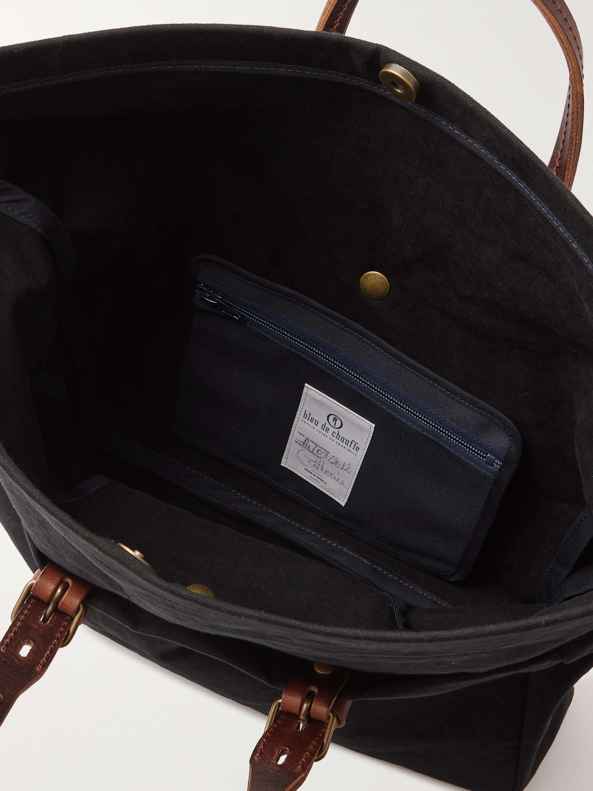 BLEU DE CHAUFFE Leather-Trimmed Cotton-Canvas Weekend Bag
