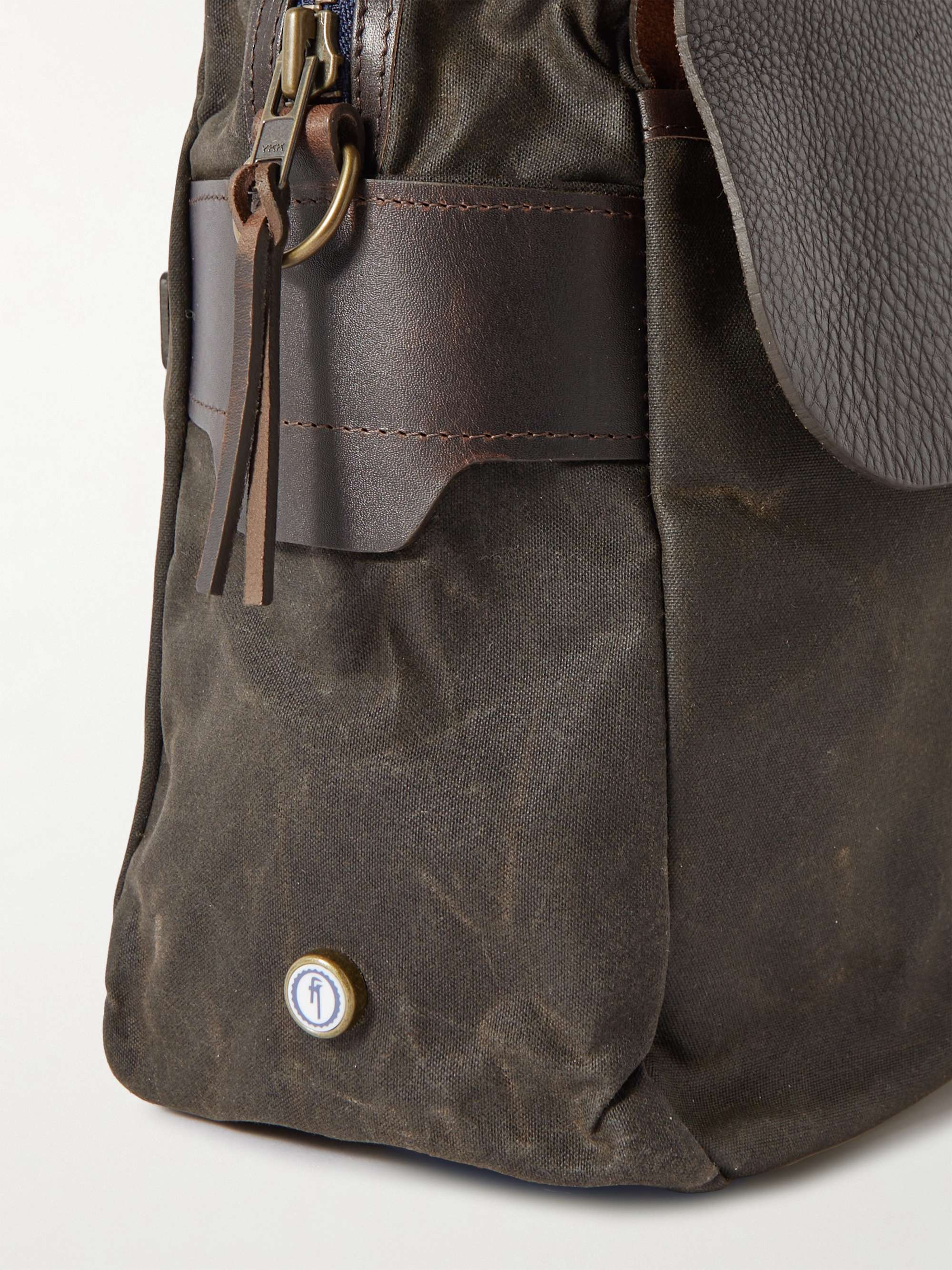 BLEU DE CHAUFFE Zeppo Full-Grain Leather and Waxed Cotton-Canvas Weekend Bag