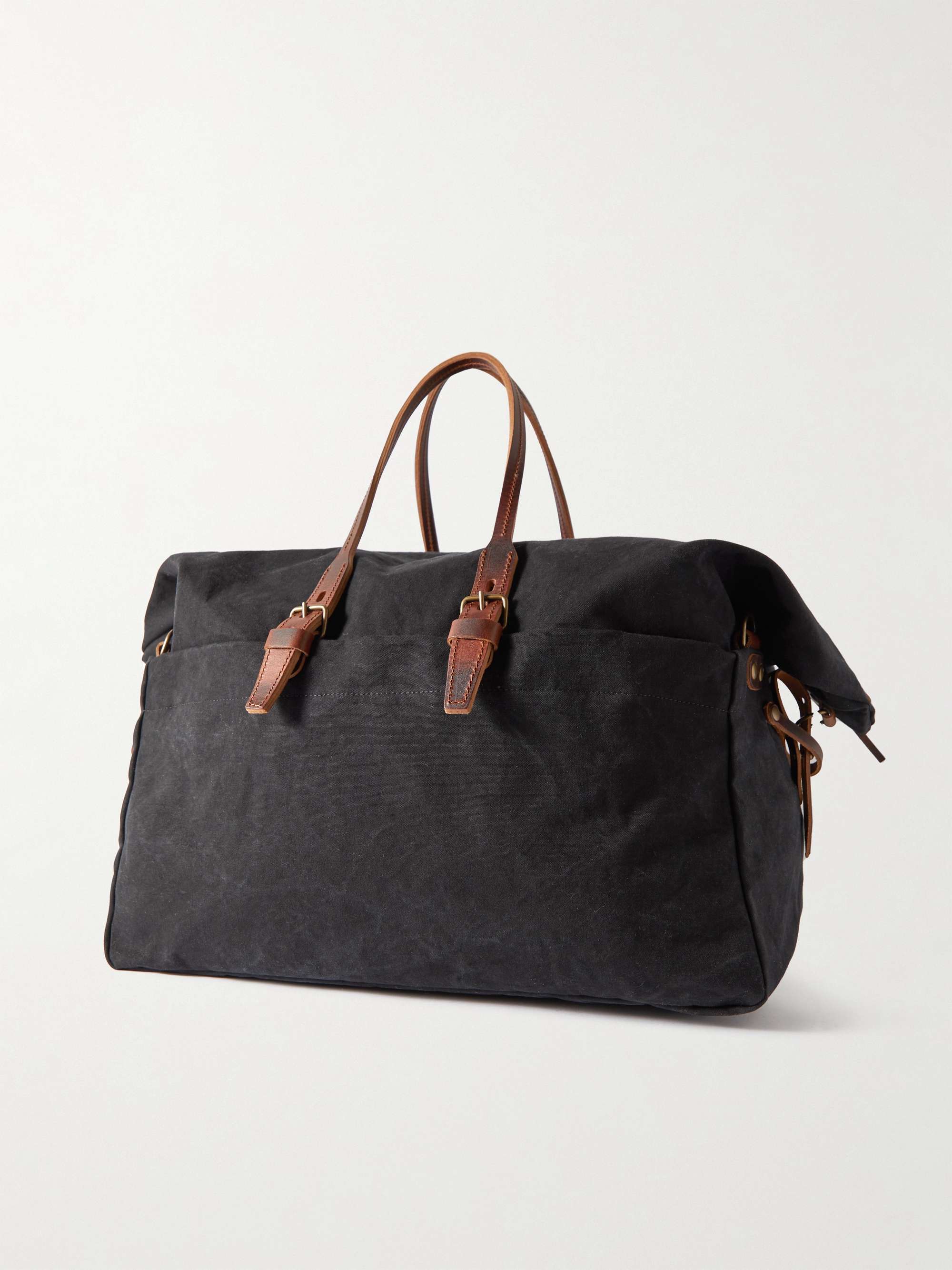 BLEU DE CHAUFFE Cabine Leather-Trimmed Cotton-Twill Weekend Bag