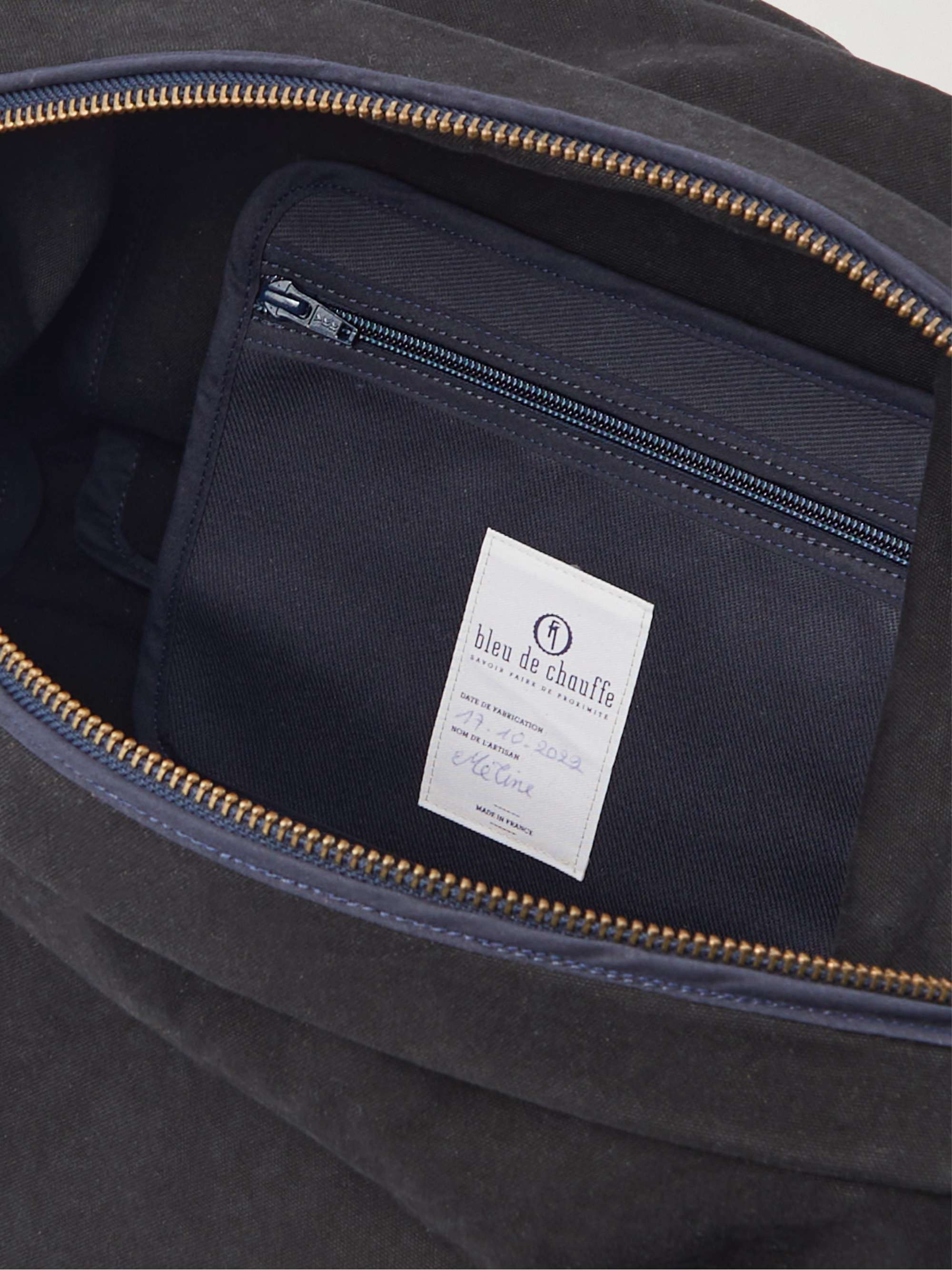 BLEU DE CHAUFFE Cabine Leather-Trimmed Cotton-Twill Weekend Bag