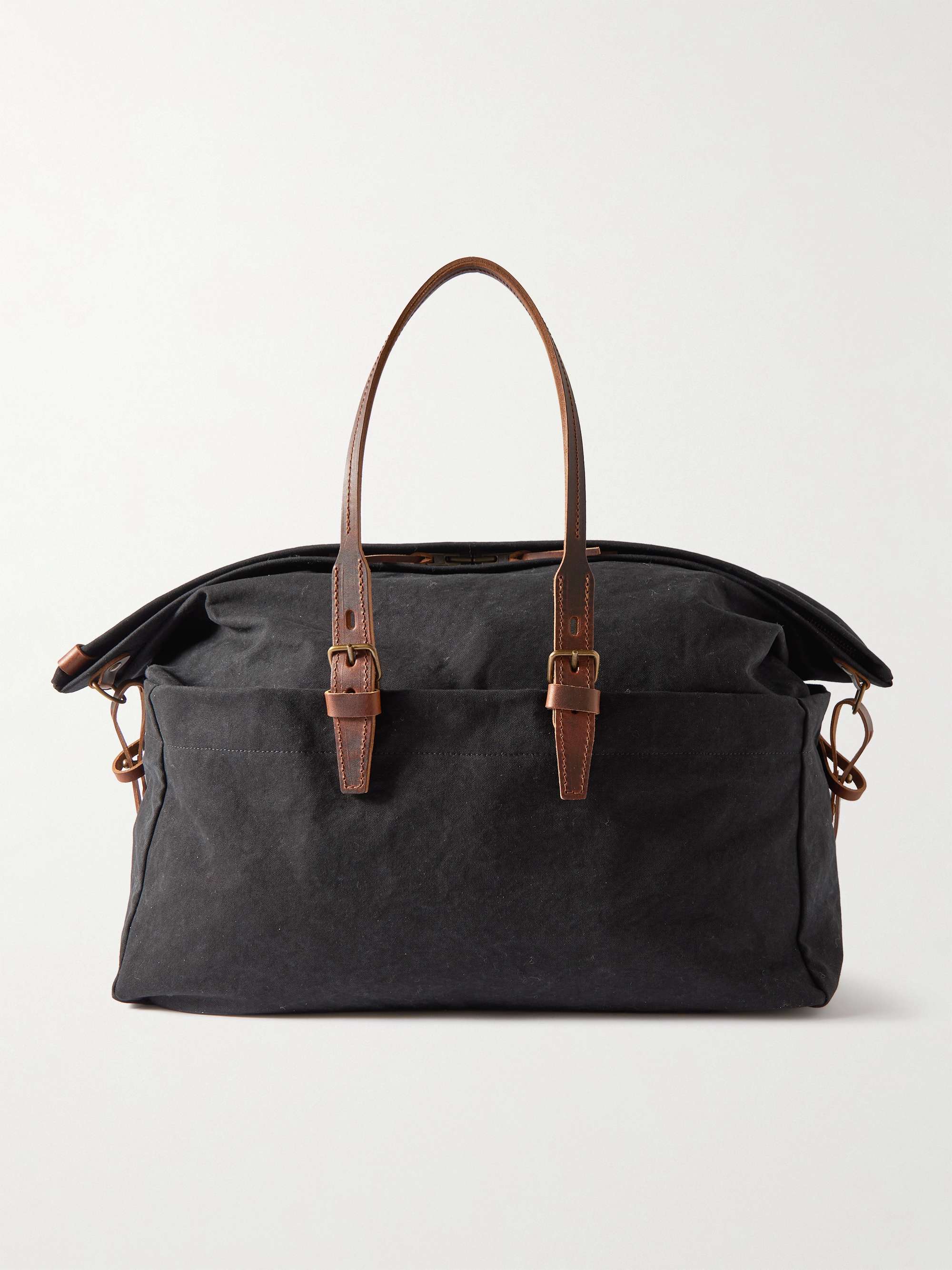 BLEU DE CHAUFFE Cabine Leather-Trimmed Cotton-Twill Weekend Bag