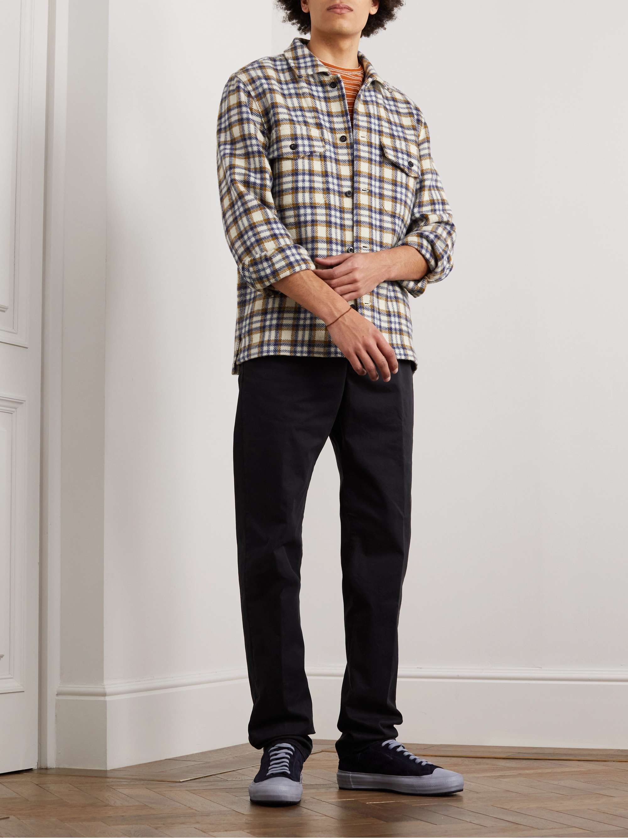 INCOTEX Slim-Fit Straight-Leg Cotton-Blend Gabardine Trousers for Men ...