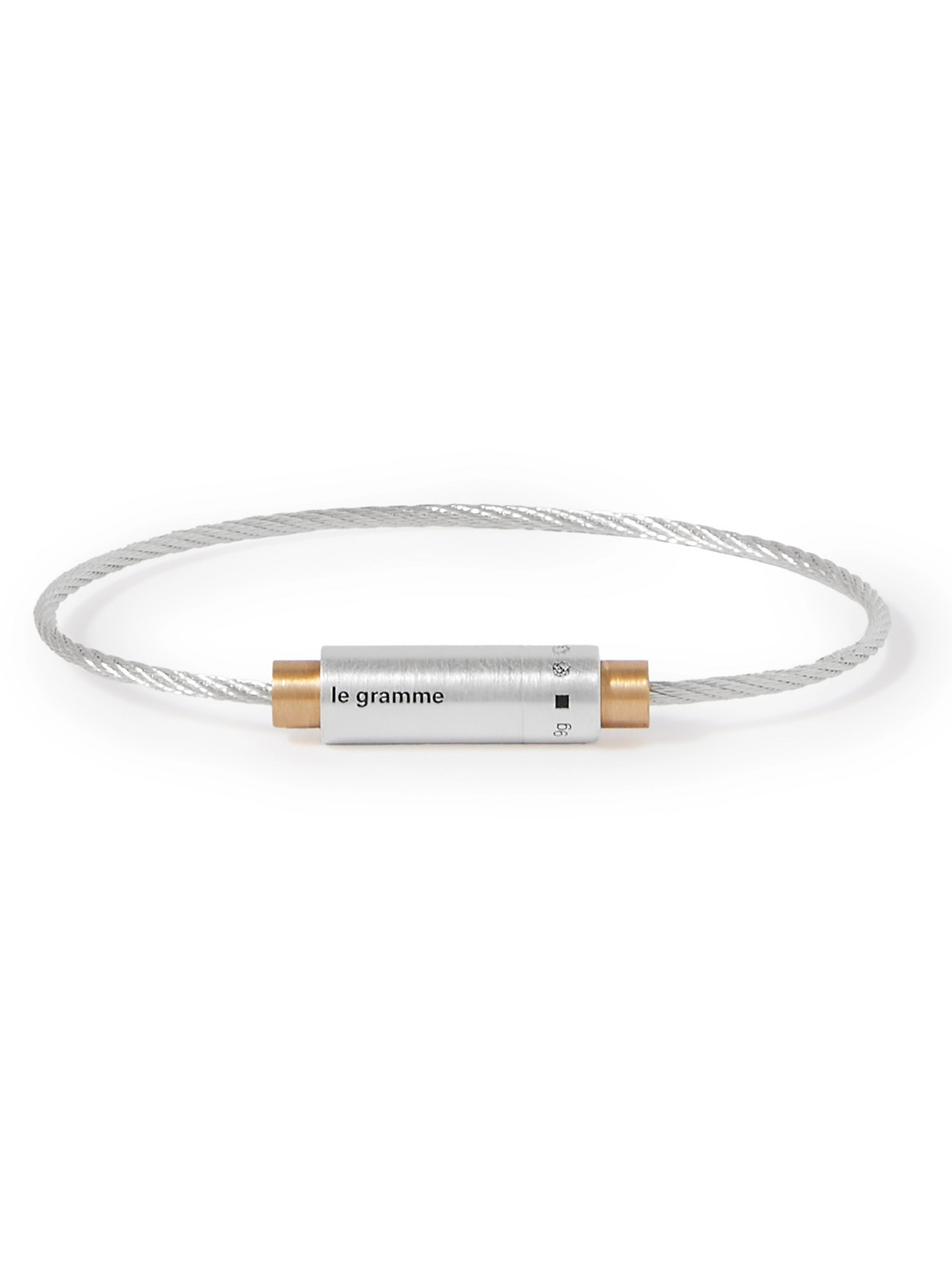 Le Gramme 9g Brushed Sterling Silver And 18-karat Gold Cable Bracelet In Silver