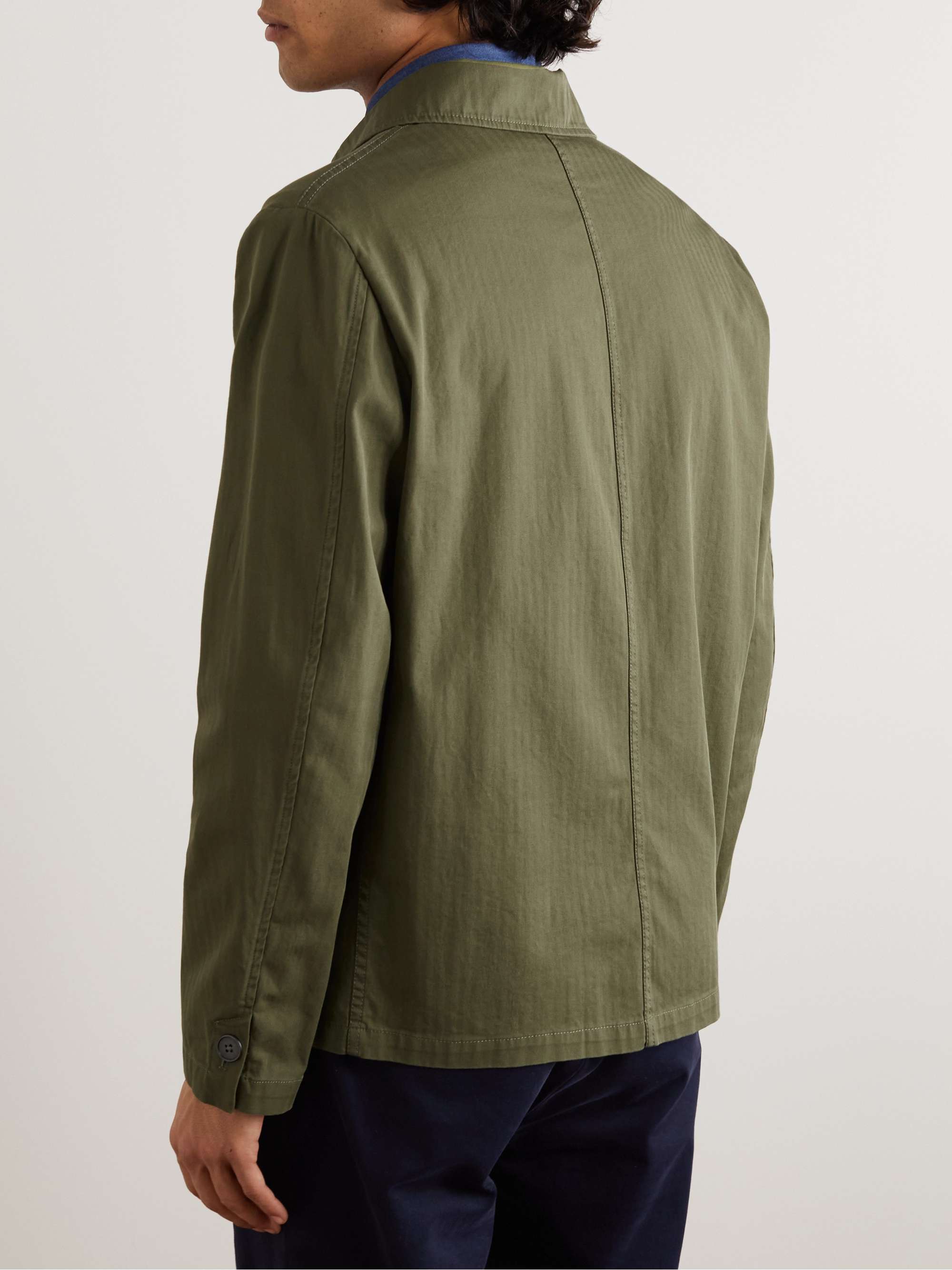 INCOTEX Montedoro Stretch Cotton-Twill Shirt Jacket