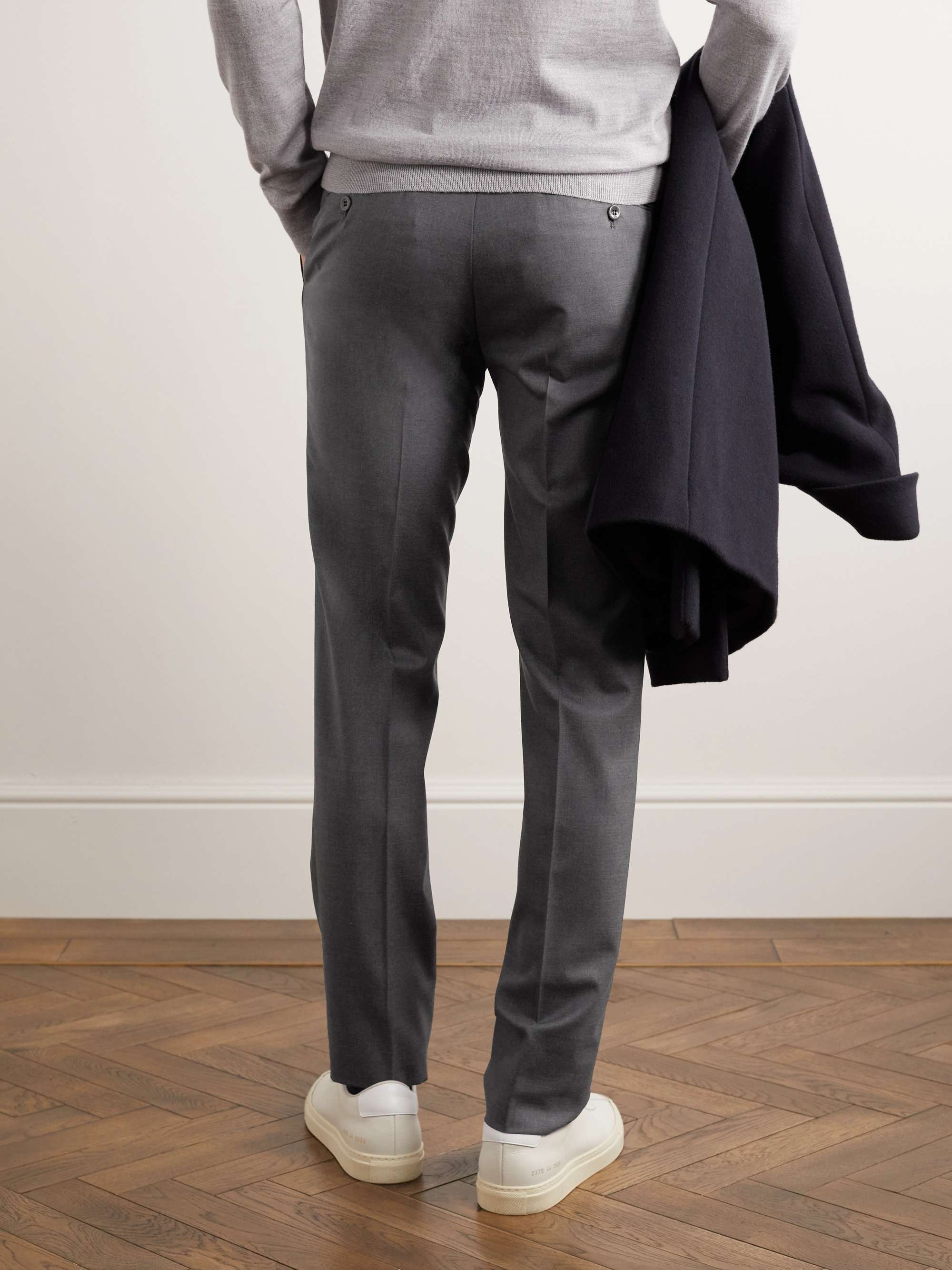 Buy Boss Slim Fit Stretch Virgin Wool Trousers  Blue Color Men  AJIO LUXE