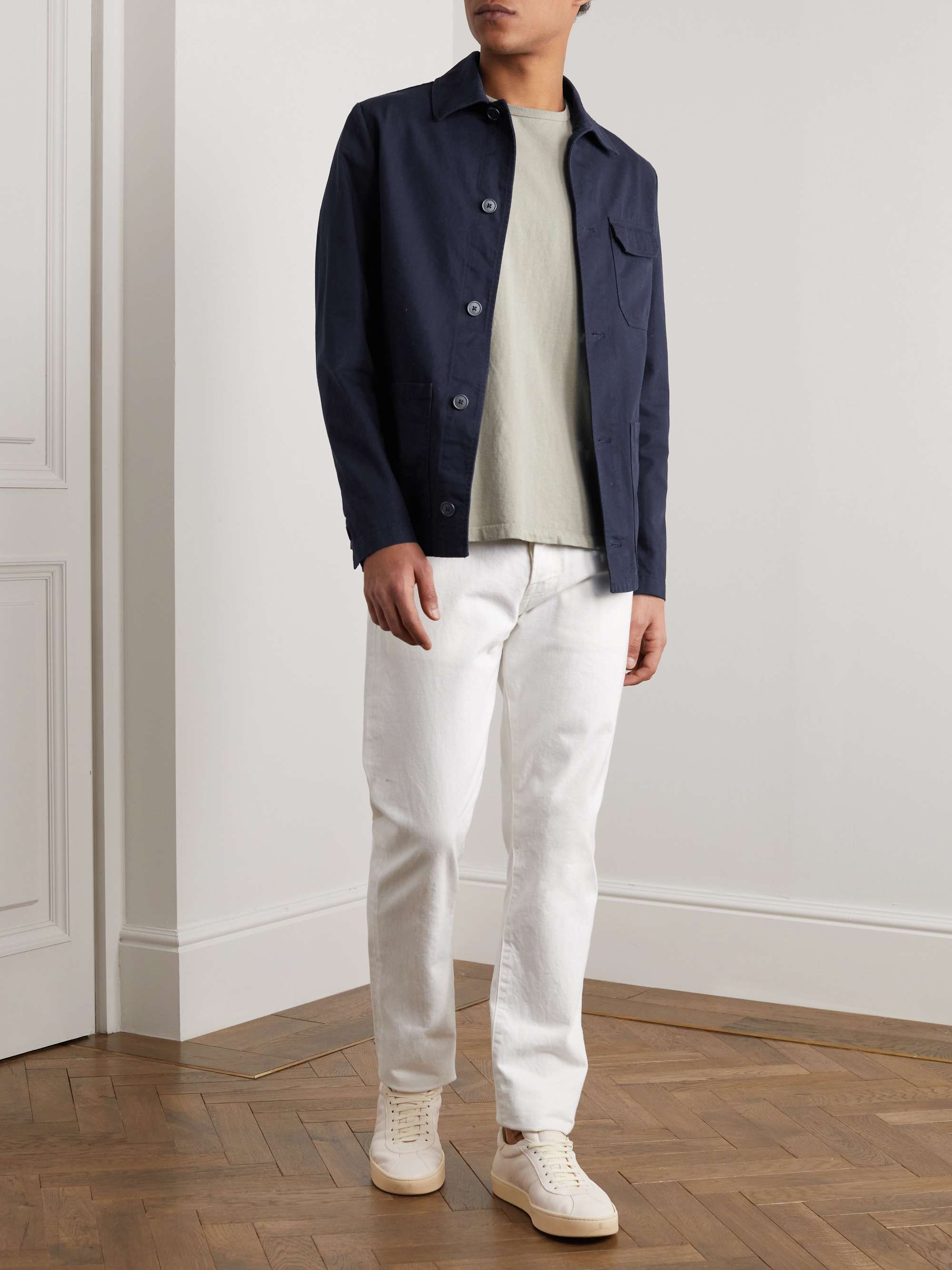 INCOTEX Montedoro Stretch Cotton-Twill Shirt Jacket