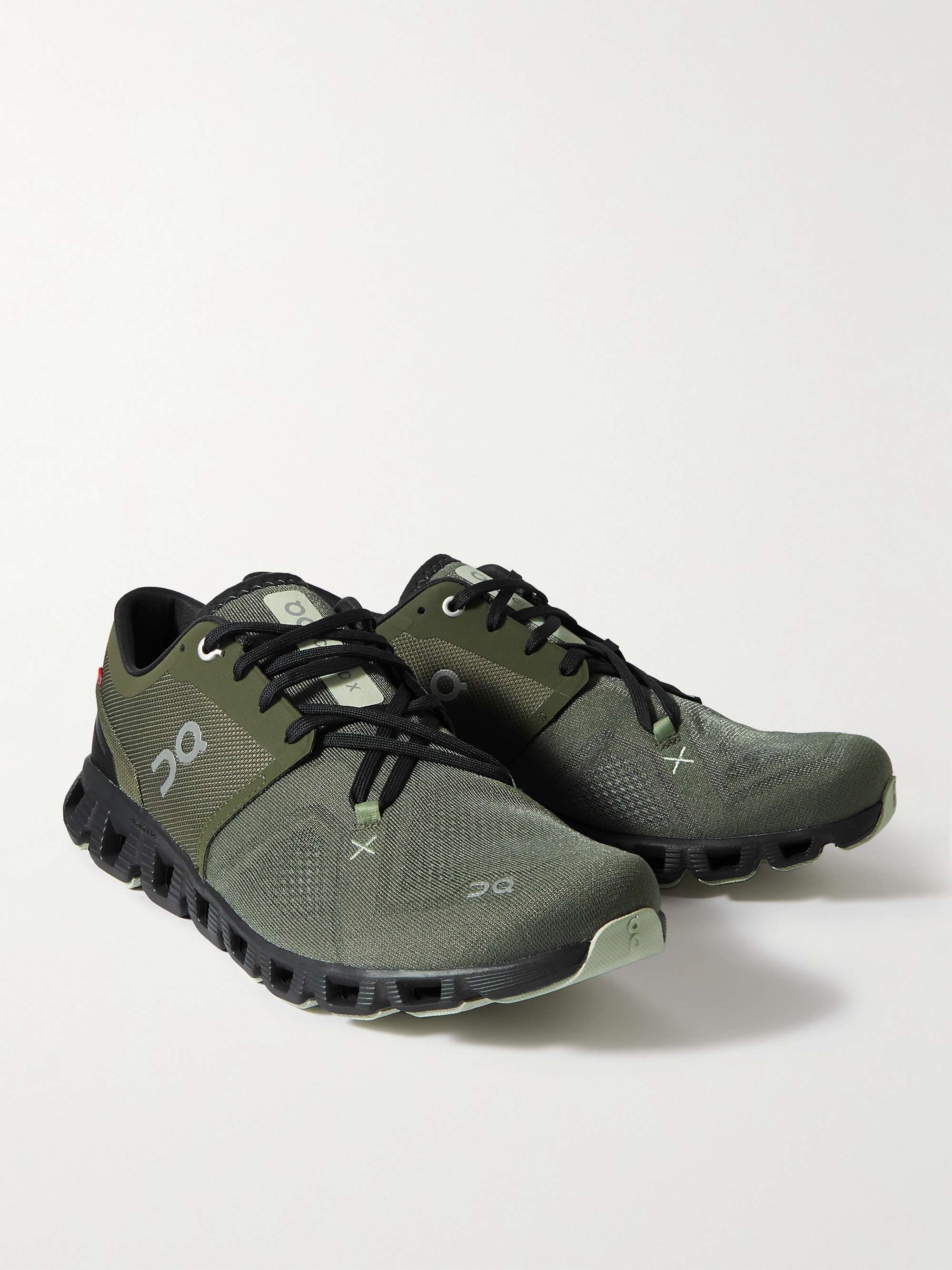 ON Cloud X3 Rubber-Trimmed Mesh Running Sneakers