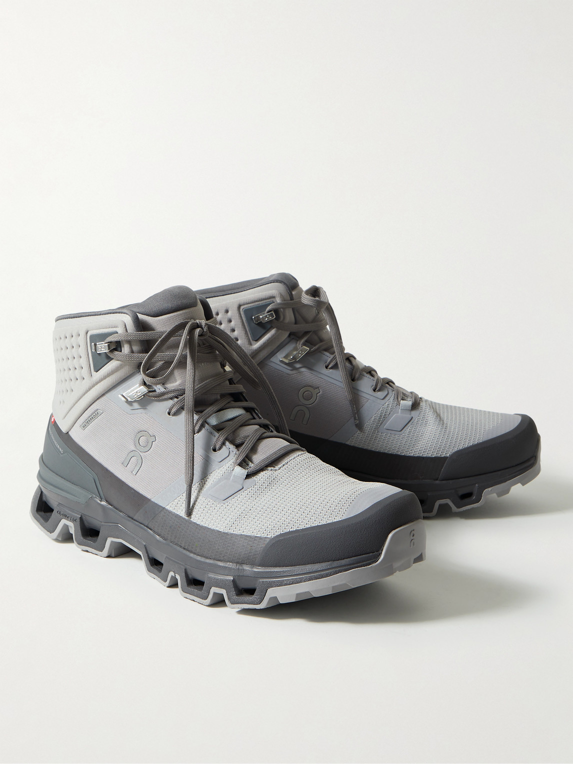 Shop On Cloudrock Waterproof Rubber-trimmed Mesh Boots In Gray