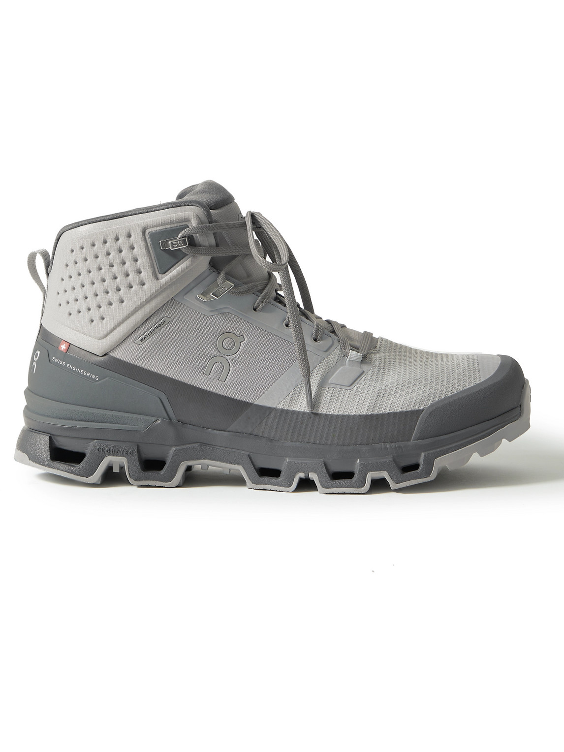 Shop On Cloudrock Waterproof Rubber-trimmed Mesh Boots In Gray