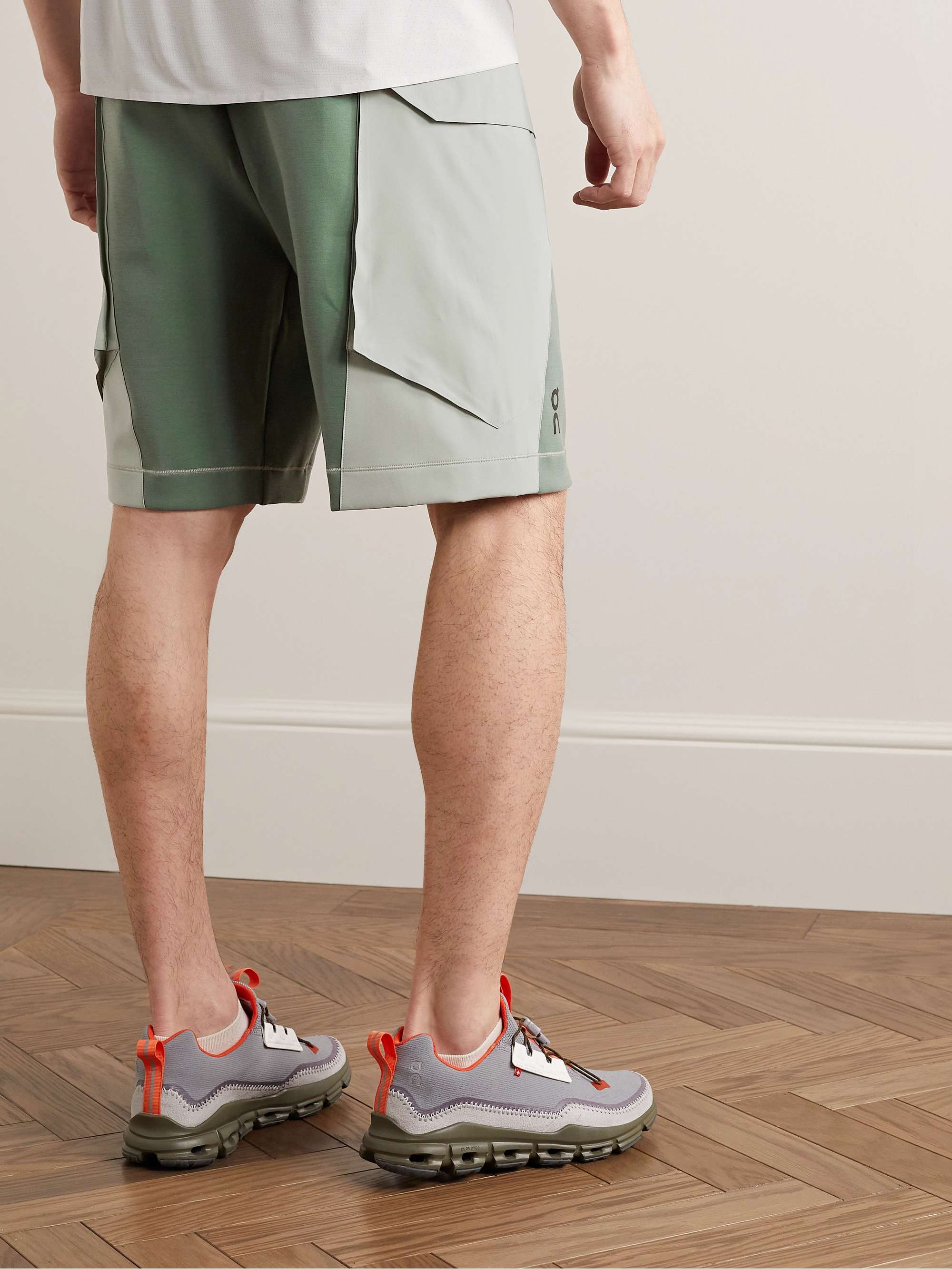 ON-RUNNING Movement Straight-Leg Shell-Panelled Stretch-Jersey Drawstring Shorts