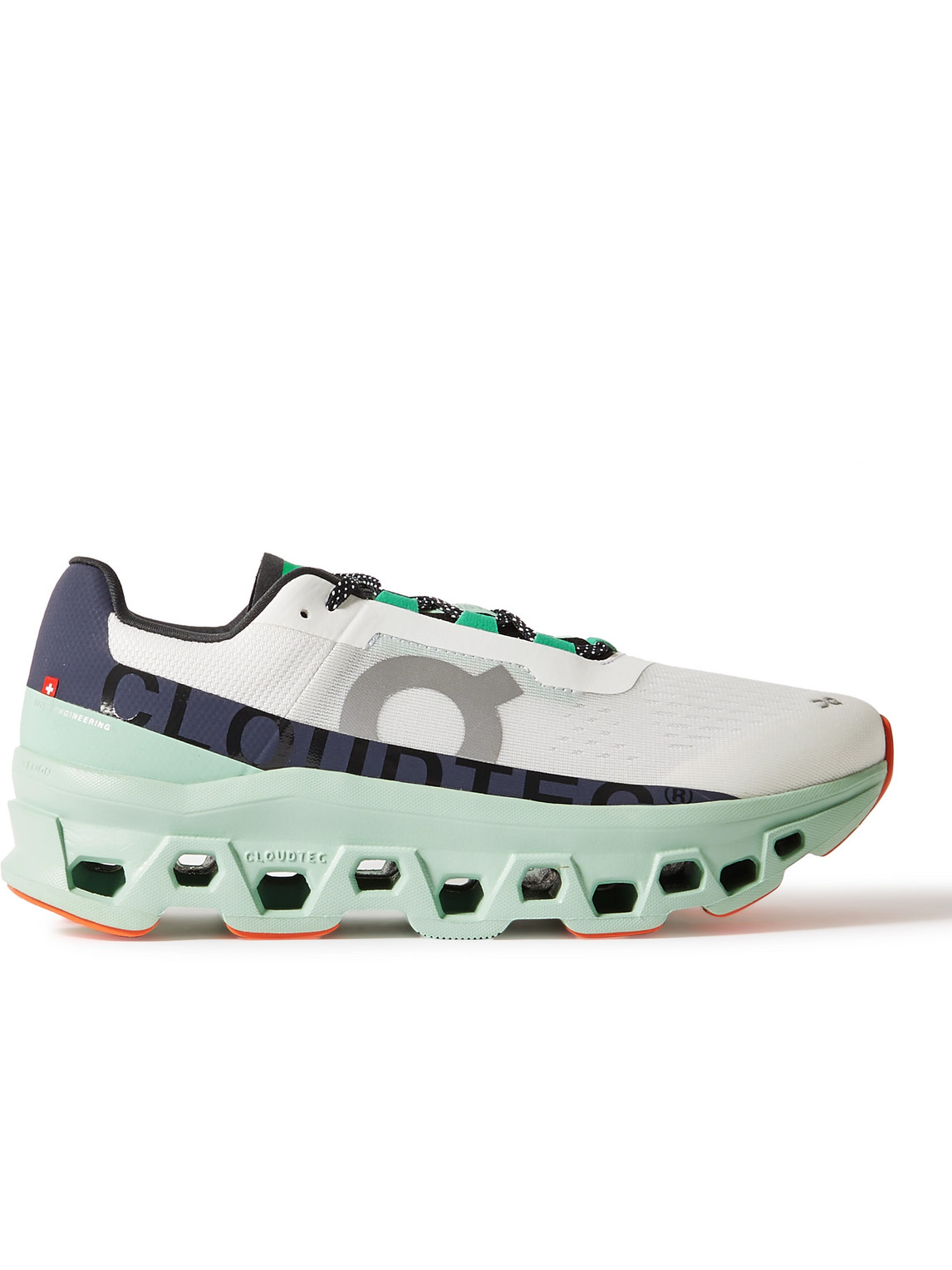 On Cloudmster Rubber-trimmed Mesh Running Sneakers In White