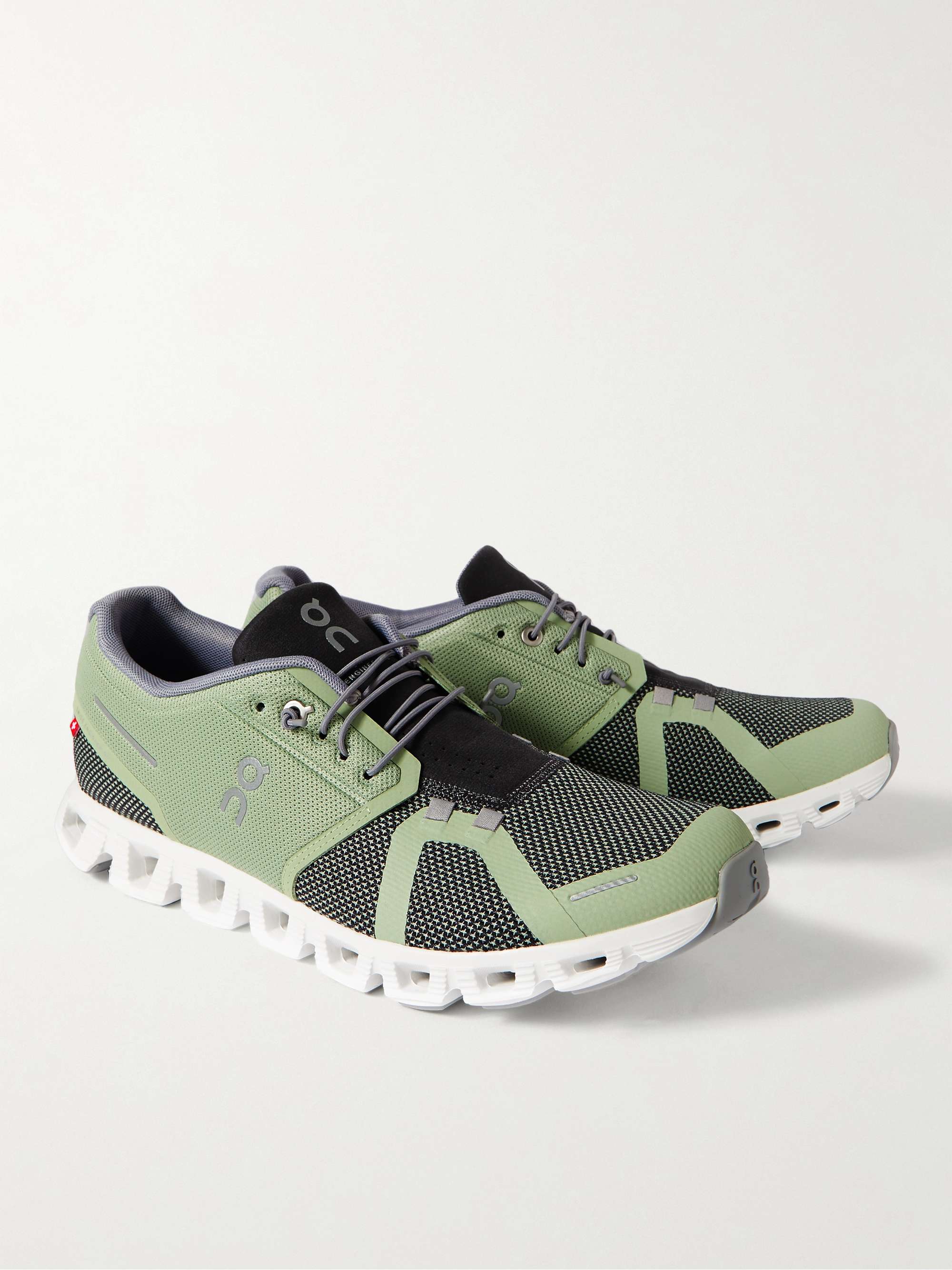ON-RUNNING Cloud 5 Rubber-Trimmed Mesh Running Sneakers