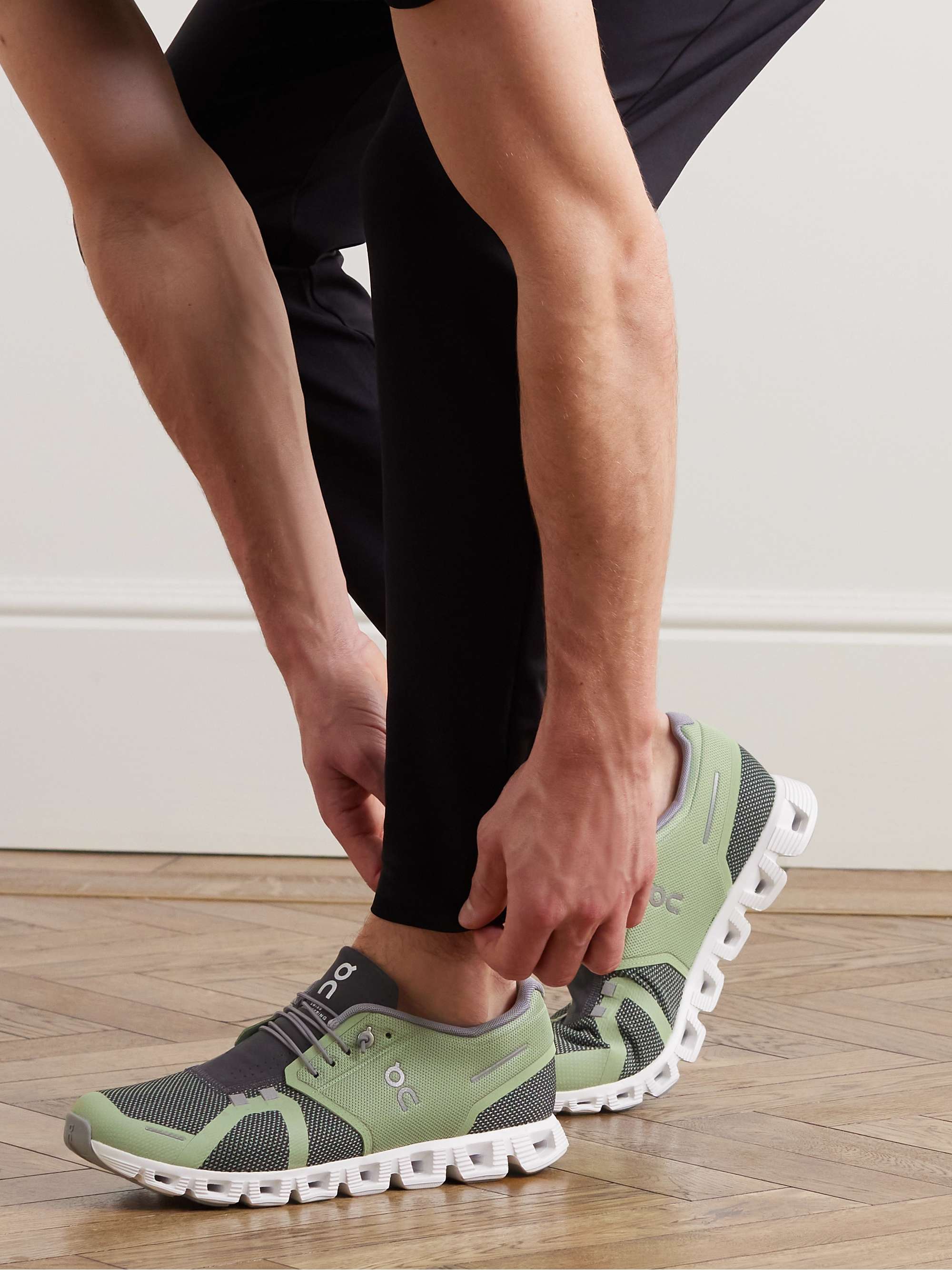 ON-RUNNING Cloud 5 Rubber-Trimmed Mesh Running Sneakers