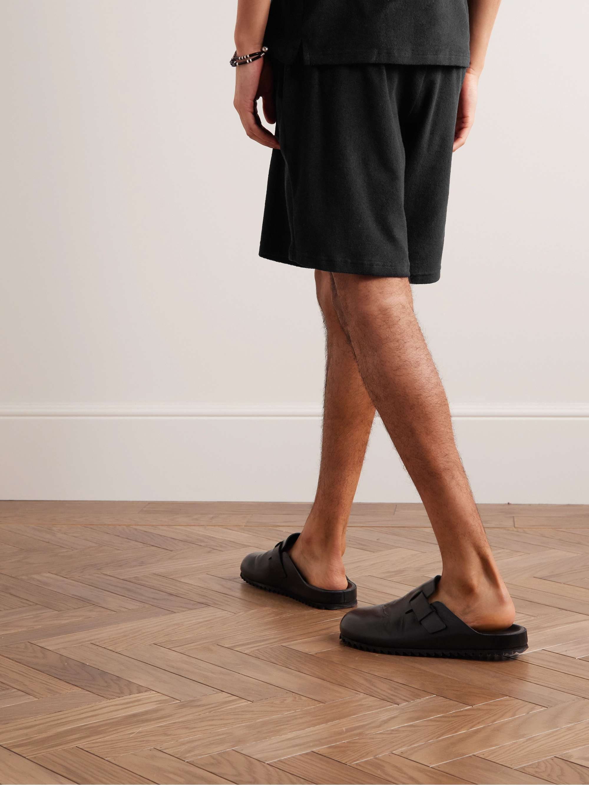FRESCOBOL CARIOCA Augusto Wide-Leg Cotton, Lyocell and Linen-Blend Terry Drawstring Shorts
