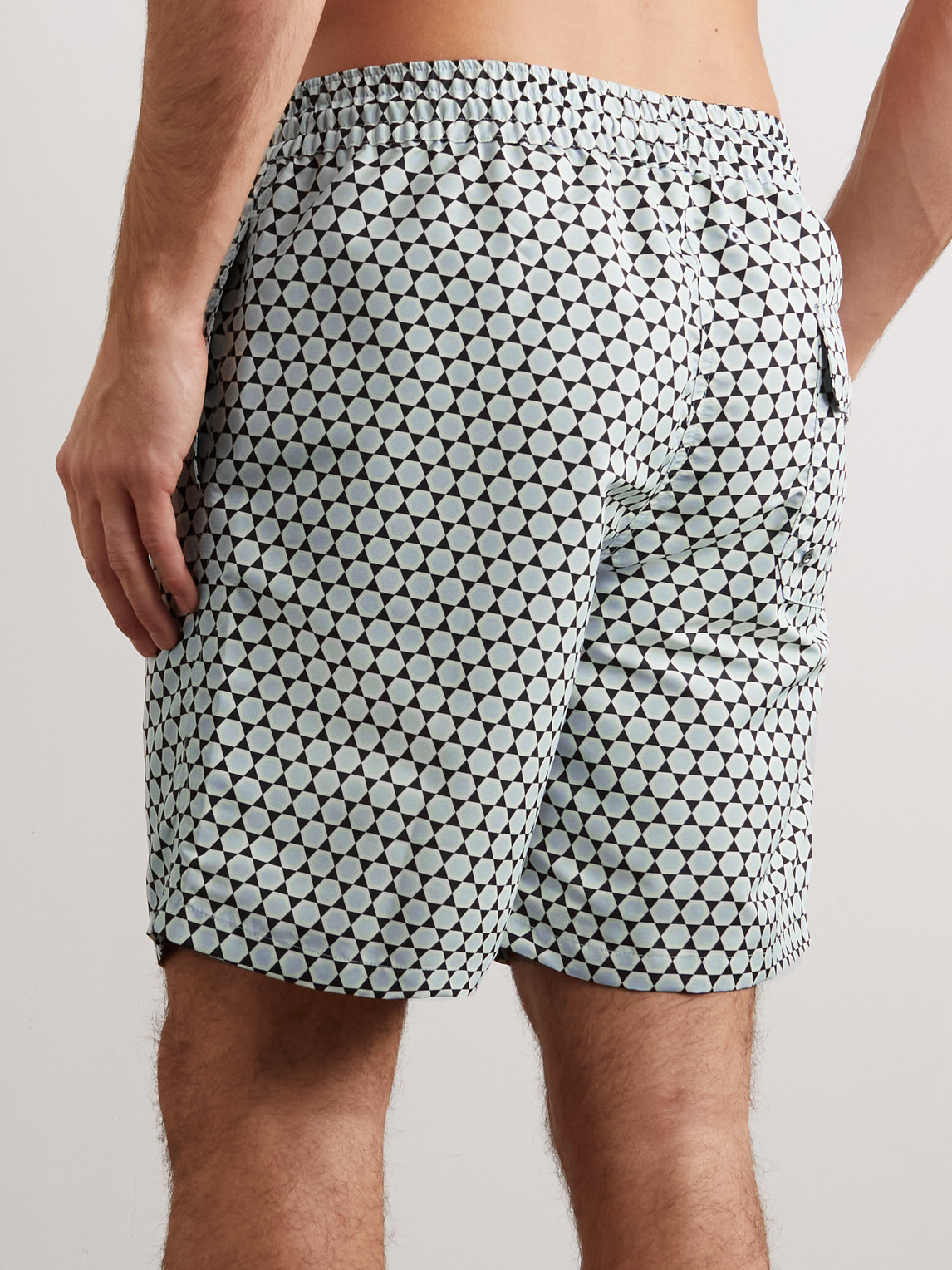 Frescobol Carioca Futevolei Board Swim Shorts In Black Clear Water Blue