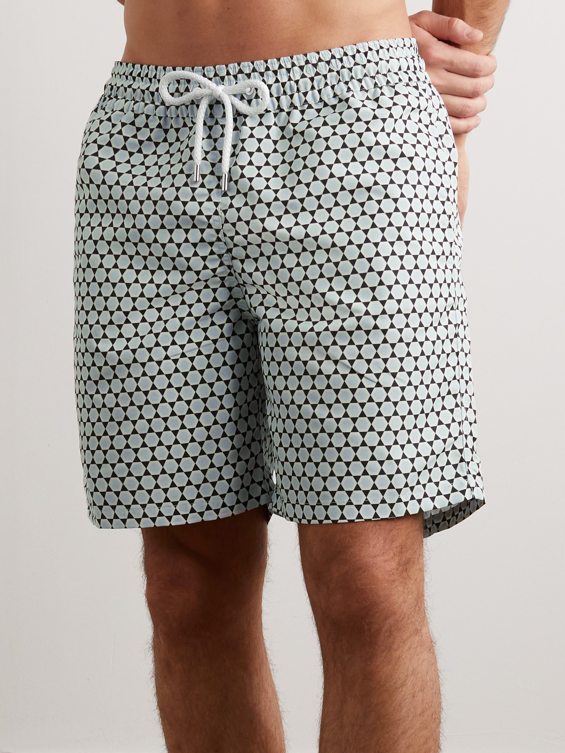 Frescobol Carioca Futevolei Board Swim Shorts In Black Clear Water Blue