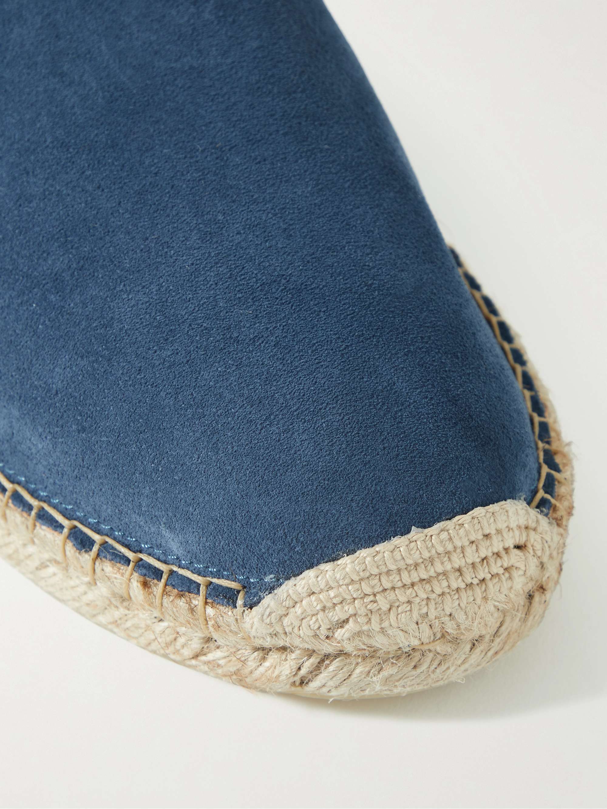 FRESCOBOL CARIOCA Veluso Collapsible-Heel Leather-Trimmed Suede Espadrilles