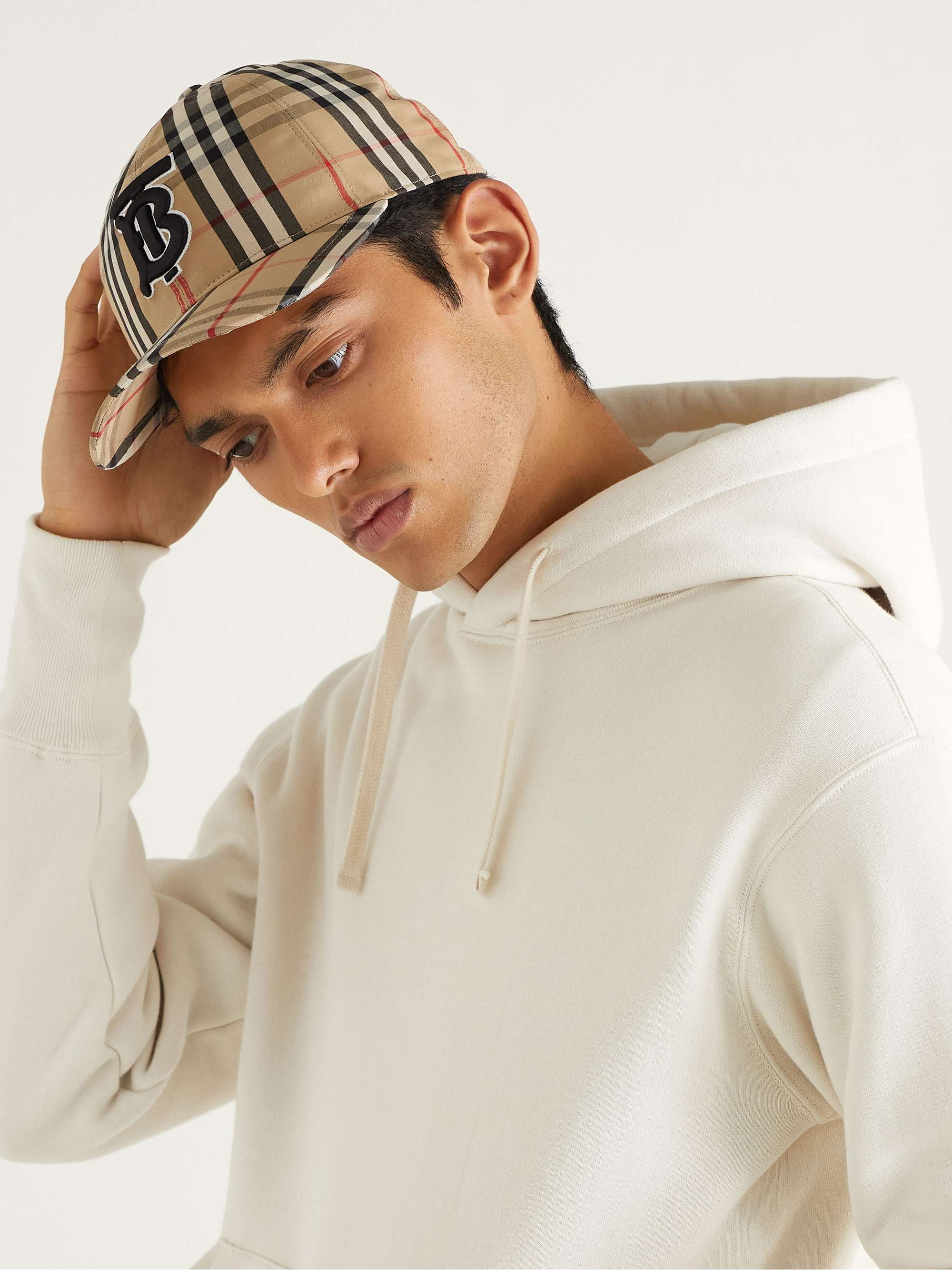 BURBERRY Logo-Embroidered Checked Cotton Oxford Baseball Cap | MR PORTER